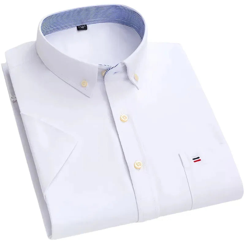 Men's Classic Short Sleeve Oxford Shirt - Casual Button Down Shirt for Men - Perfect for Office, Business Casual & Summer Outfits