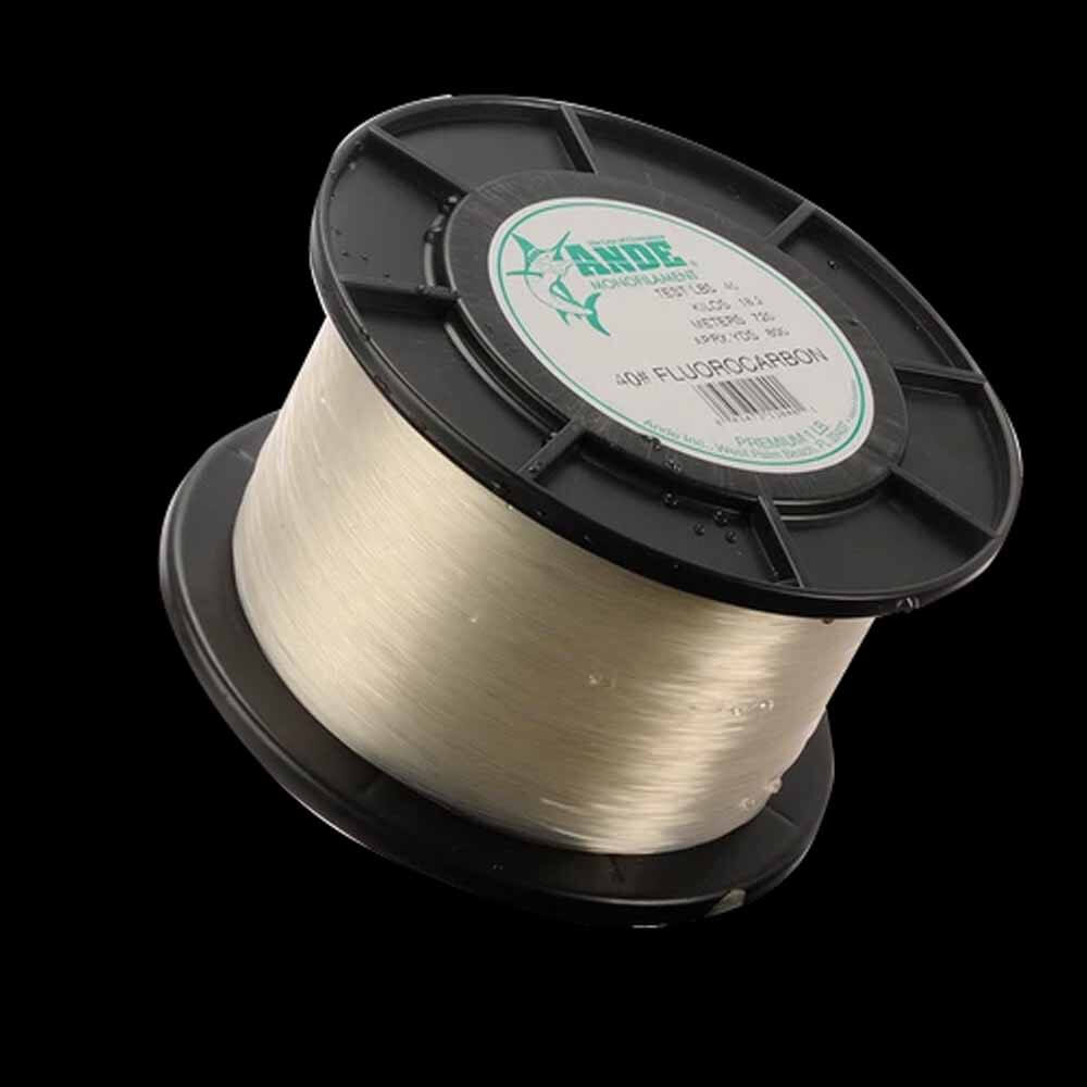 Ande 1LB Clear Fluorocarbon Fishing Line Spool - Premium Invisible Leader for Bass, Trout & Saltwater Fishing - Ideal for Freshwater & Offshore Angling