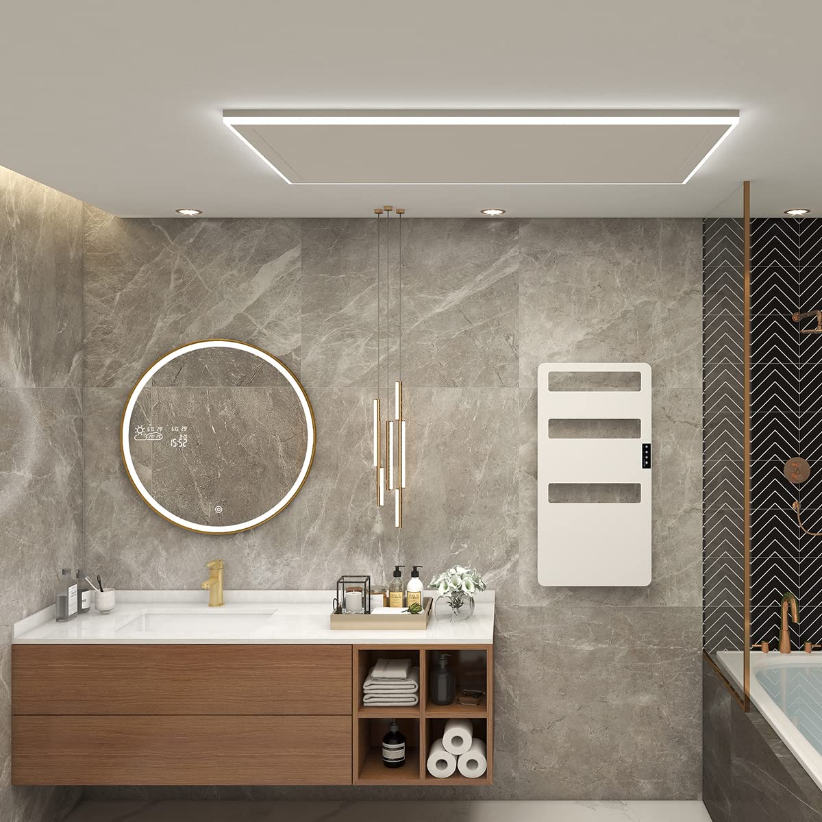 Premium Electric Towel Warmer with Timer - 35.4