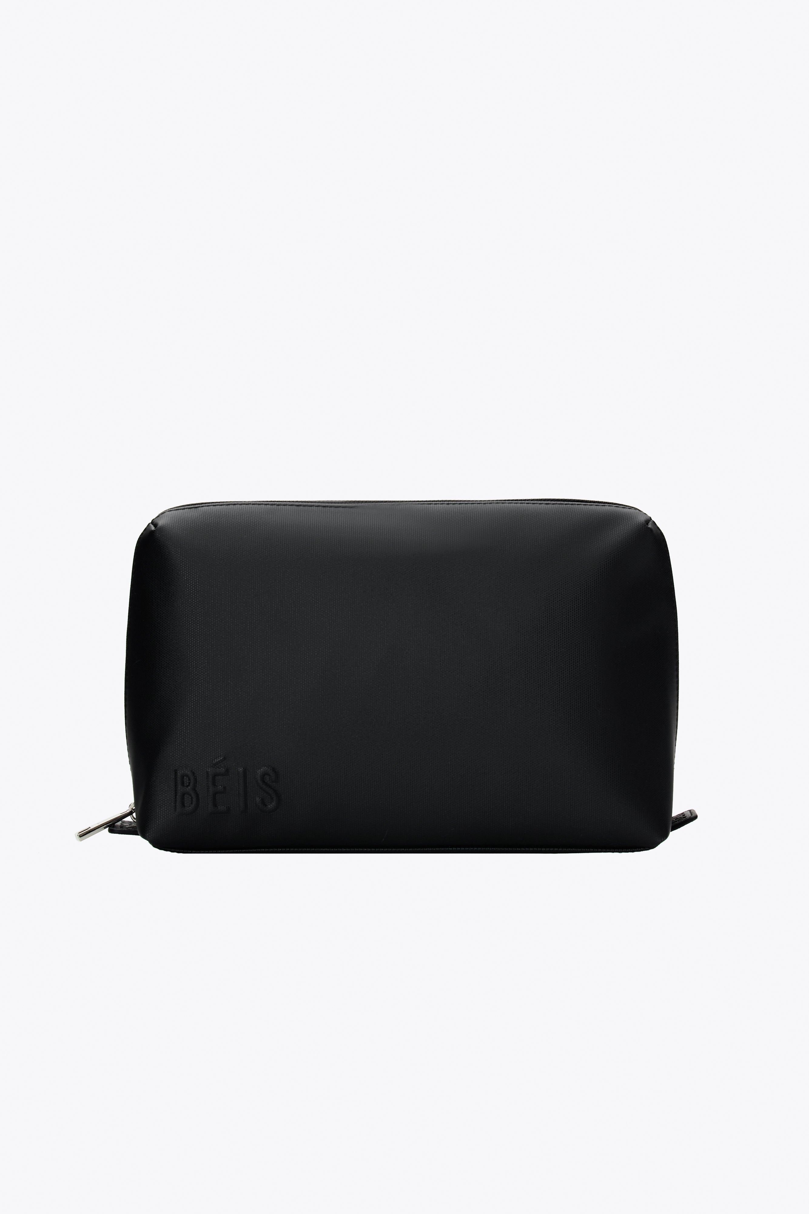 Black Medium Cosmetic Pouch for Women - Travel Makeup Bag with Zipper - Perfect for Toiletries, Makeup Organizer & Everyday Essentials (Home, Office, Gym)