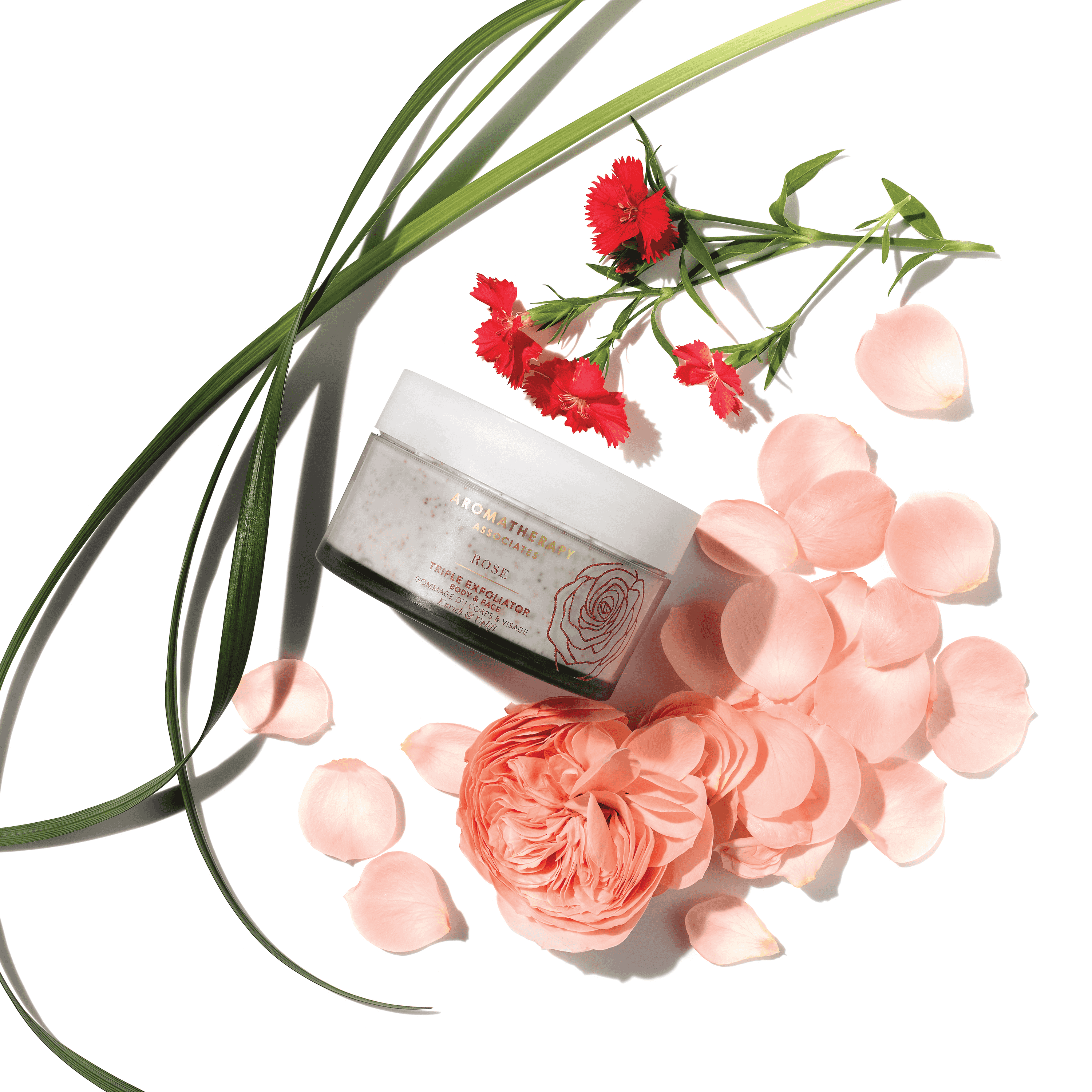 Rose Triple Exfoliator Facial Scrub - Gentle 3-in-1 Face Cleanser for Smooth Skin | Perfect for Daily Skincare Routine & Spa Night Self-Care