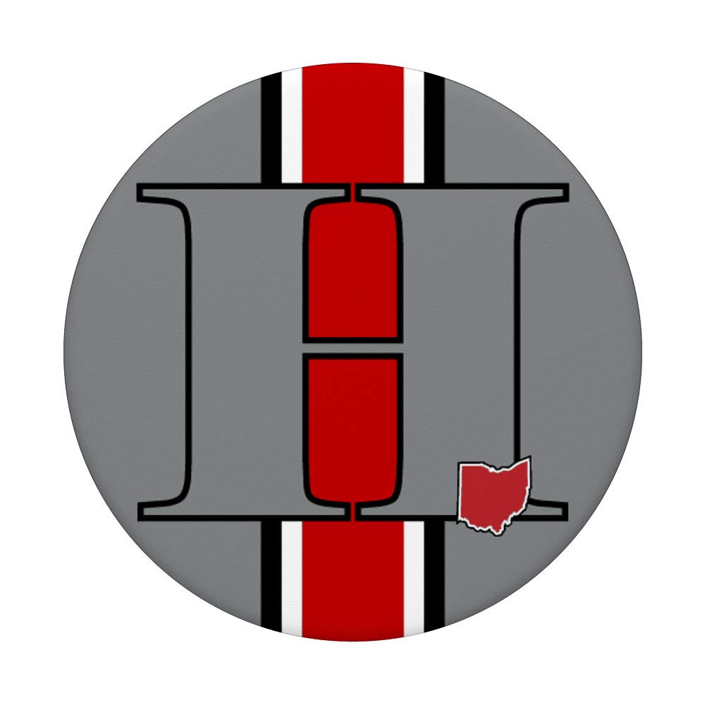 State of Ohio Letter H Initial PopSockets PopGrip: Swappable Phone & Tablet Grip for Secure Hold, Perfect for Travel, Work, and Everyday Use
