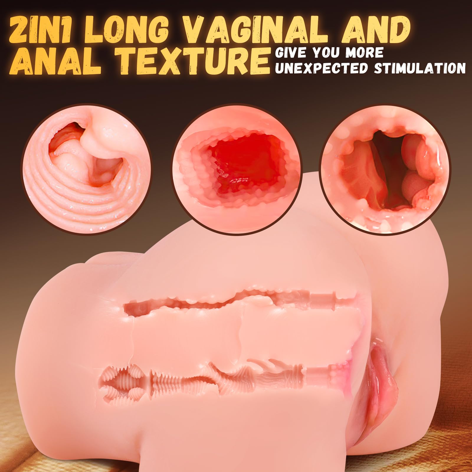 5.5LB Realistic Male Masturbator - Lifelike Pocket Pussy & Anal Stroker Sex Toy for Men | Handheld Torso Love Doll with Dual Vaginal & Anal Channels | Perfect for Solo Play, Discreet Storage & Enhanced Pleasure