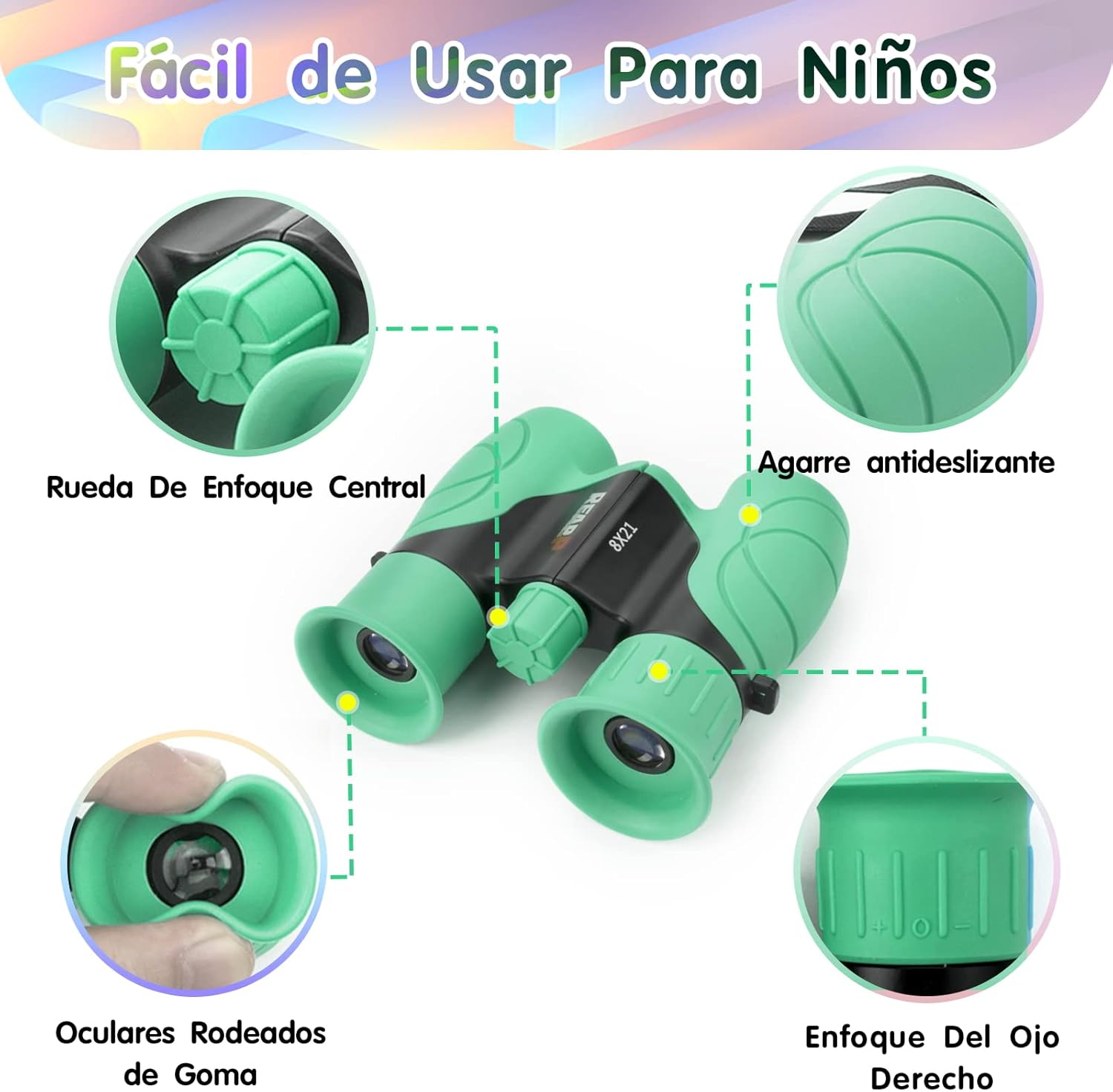 High Resolution 8x21 Compact Binoculars for Kids - Shockproof & Lightweight for Bird Watching, Hiking, Camping - Perfect Gift for Boys & Girls Outdoor Exploration, Travel & Learning Activities