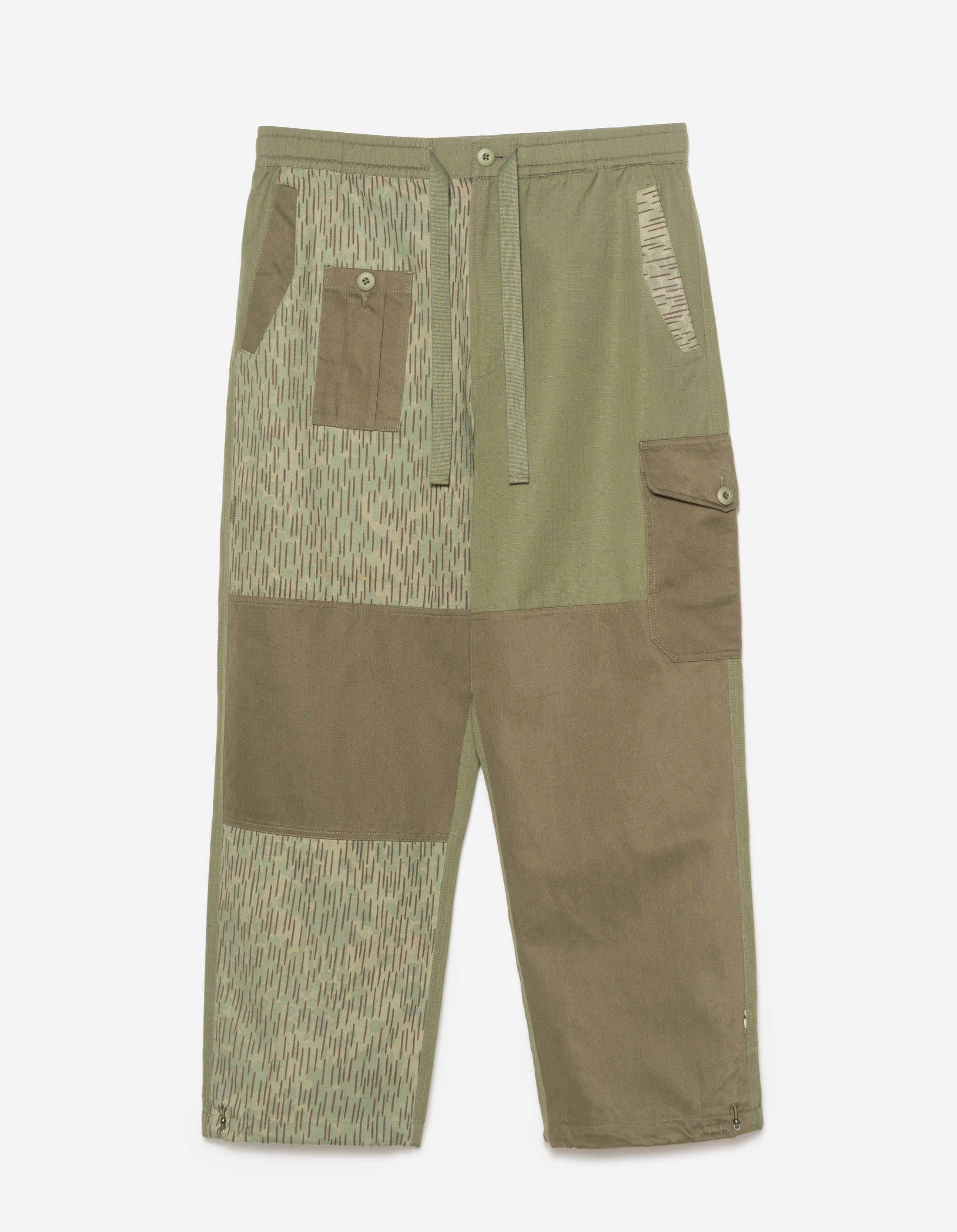 Upcycled Loose Cargo Track Pants for Men - Olive Green Eco-Friendly Joggers | Perfect for Outdoor Activities, Gym Workouts & Casual Streetwear