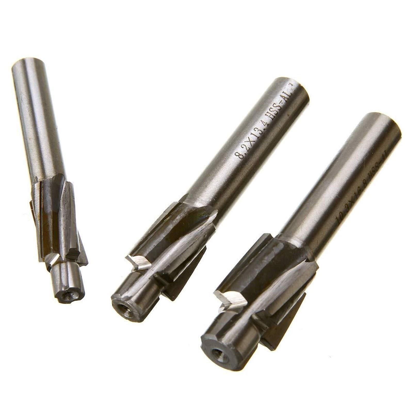 7Pcs M3-M12 High Speed Steel Counterbore Milling Cutter Set with Pilot Slotting Tool - Perfect for Metalworking, Woodworking & DIY Projects