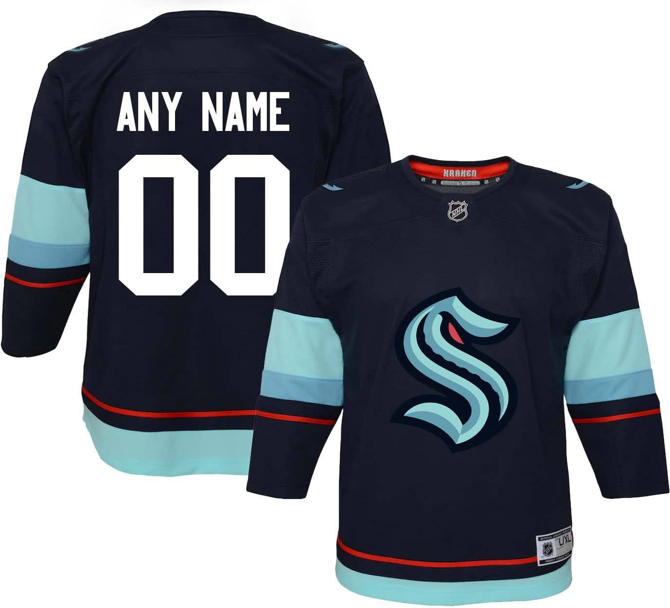 Custom Seattle Kraken Youth Hockey Jersey - Personalized NHL Hockey Uniform for Kids - Perfect for Games, Fan Events & Sports Enthusiasts