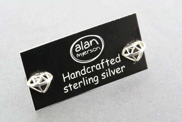 Diamond Frame Stud Earrings Sterling Silver 925 - Elegant Jewelry for Women, Perfect for Parties, Weddings & Everyday Wear