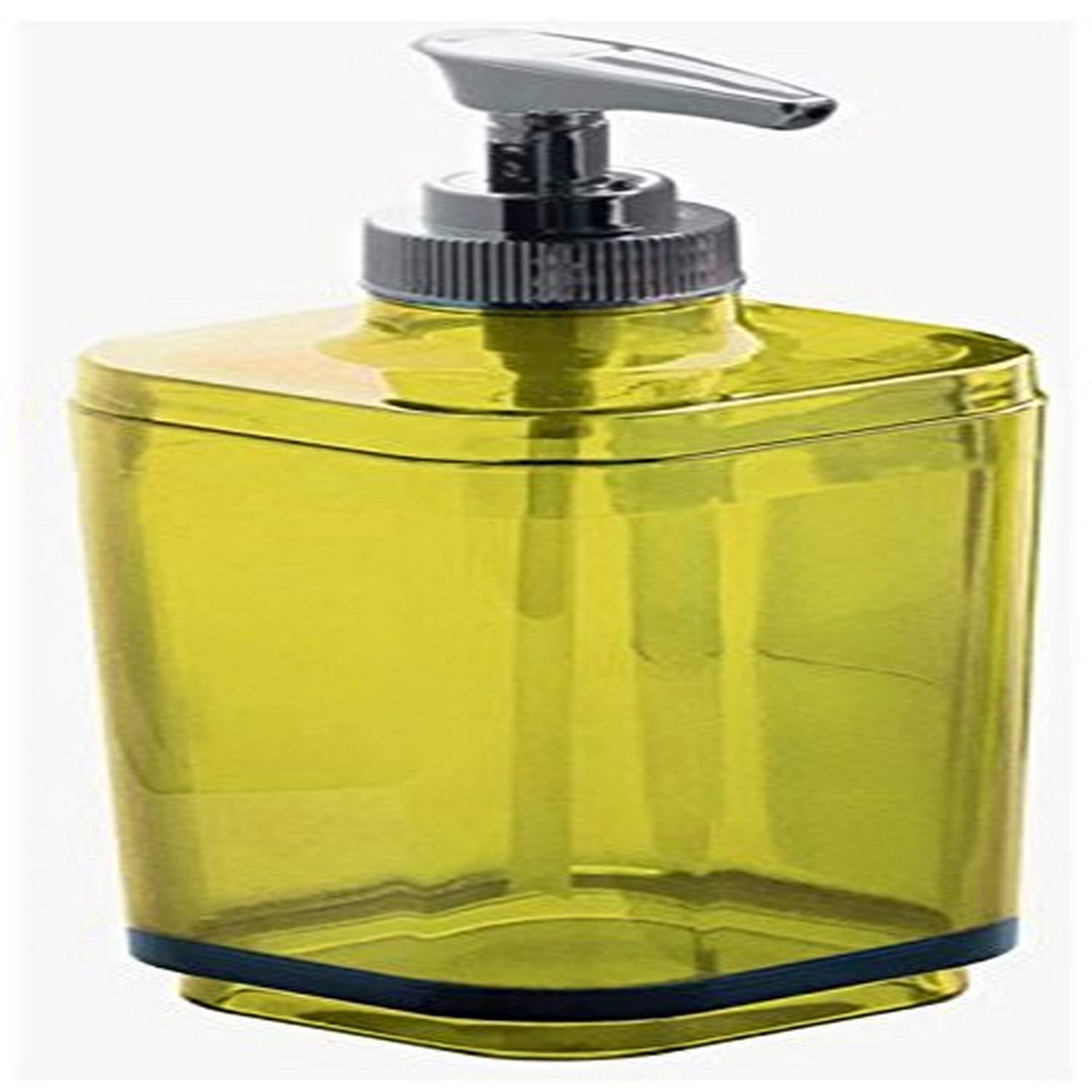 Gedy 6380-04 Square Liquid Soap Dispenser - Modern Green & Chrome Finish for Kitchen, Bathroom, or Office | Eco-Friendly Hand Soap Solution