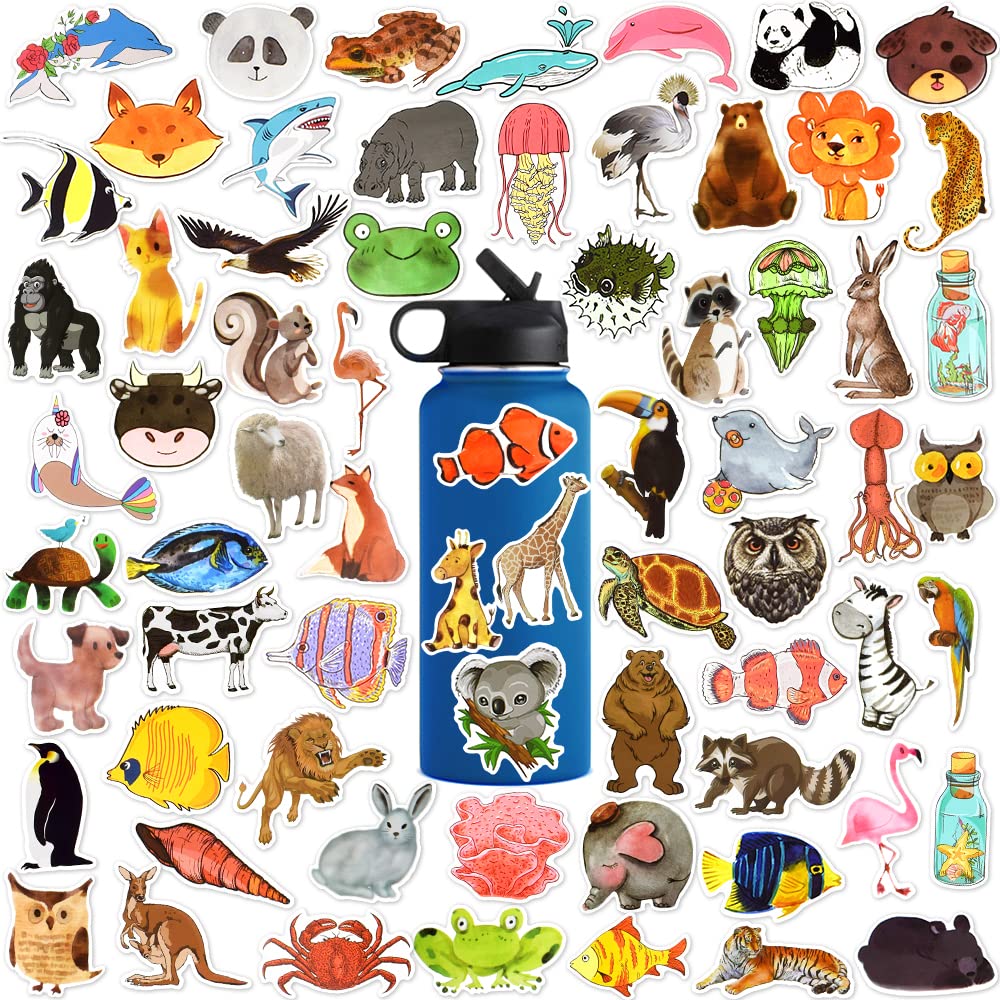 150pcs Cute Ocean Animal Stickers for Kids - Waterproof Vinyl Stickers for Water Bottles, Laptops, Notebooks - Perfect for School Rewards, Classroom Prizes & DIY Crafts (Sea Creatures, Zoo Animals)