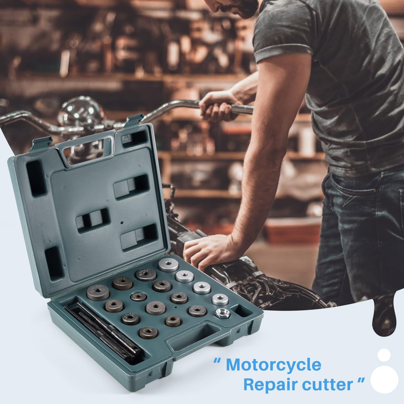 Universal Valve Seat Reamer Tool Set - Professional Motorcycle Repair Kit with Cutter for Valve Grinding and Engine Maintenance - Perfect for DIY Mechanics and Motorcycle Enthusiasts