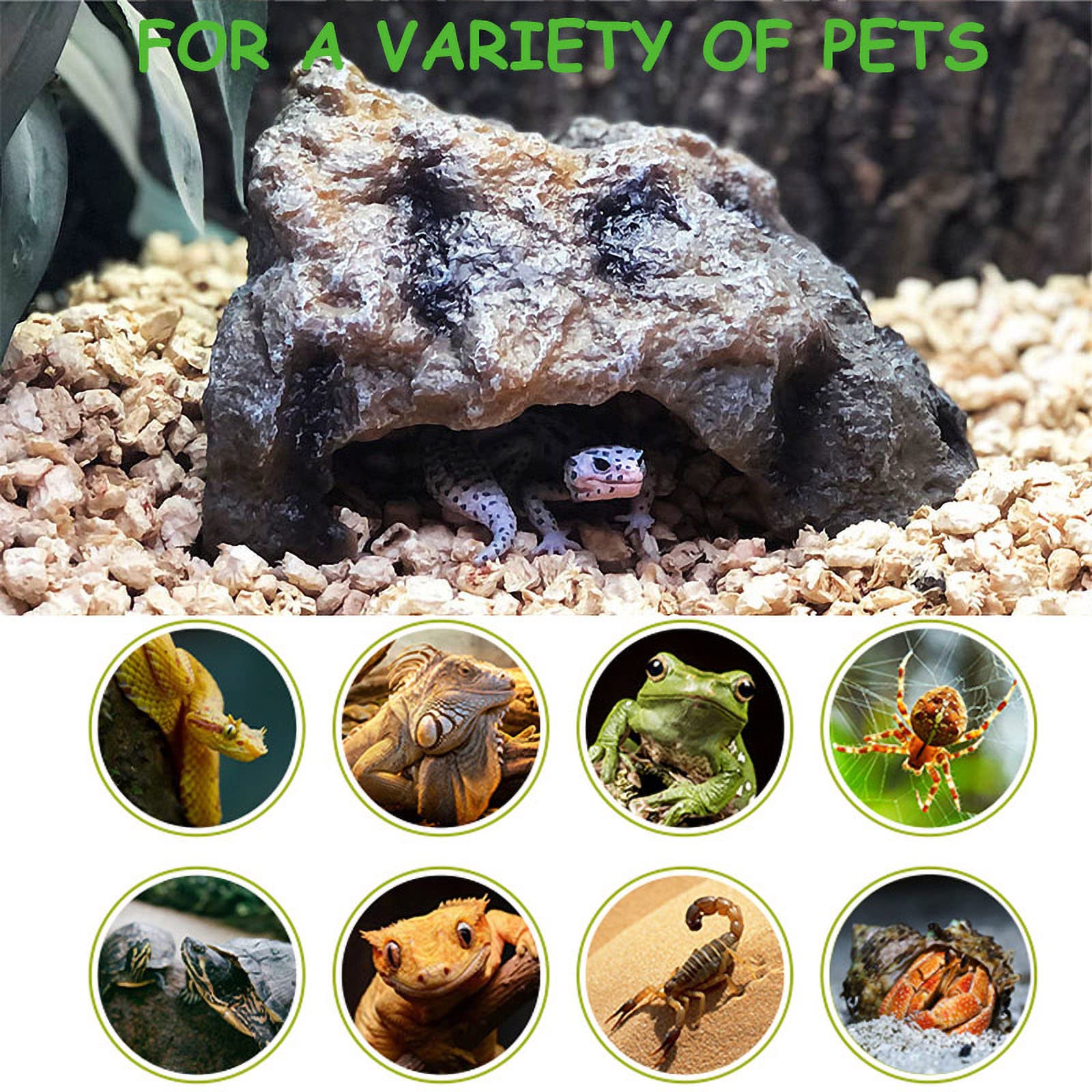 Large Hermit Crab Hideout - High Simulation Reptile Cave Hide, Rock Climbing Toy for Hermit Crabs, Resin Terrarium Habitat Decor for Gecko, Bearded Dragon, Lizard, Turtle, Frog & Spider | Perfect for Reptile Enclosures, Climbing Enrichment & Natural Habitat Simulation
