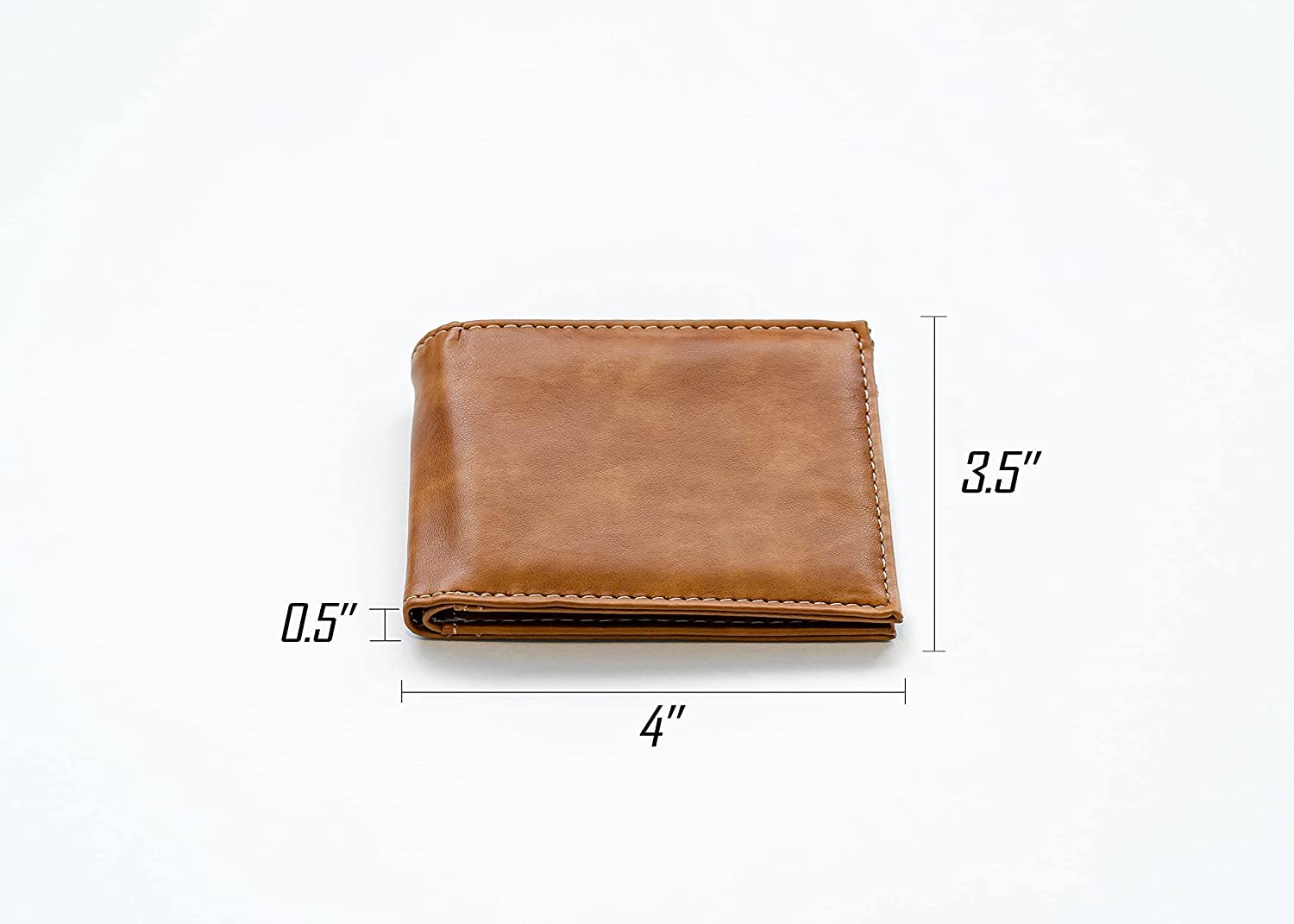 Rico Industries Nationals Laser Engraved Genuine Leather Brown Billfold Wallet for Men - Slim RFID Blocking Bifold Wallet with ID Window, Perfect Gift for Dad, Husband, Boyfriend (Office, Travel, Everyday Carry)