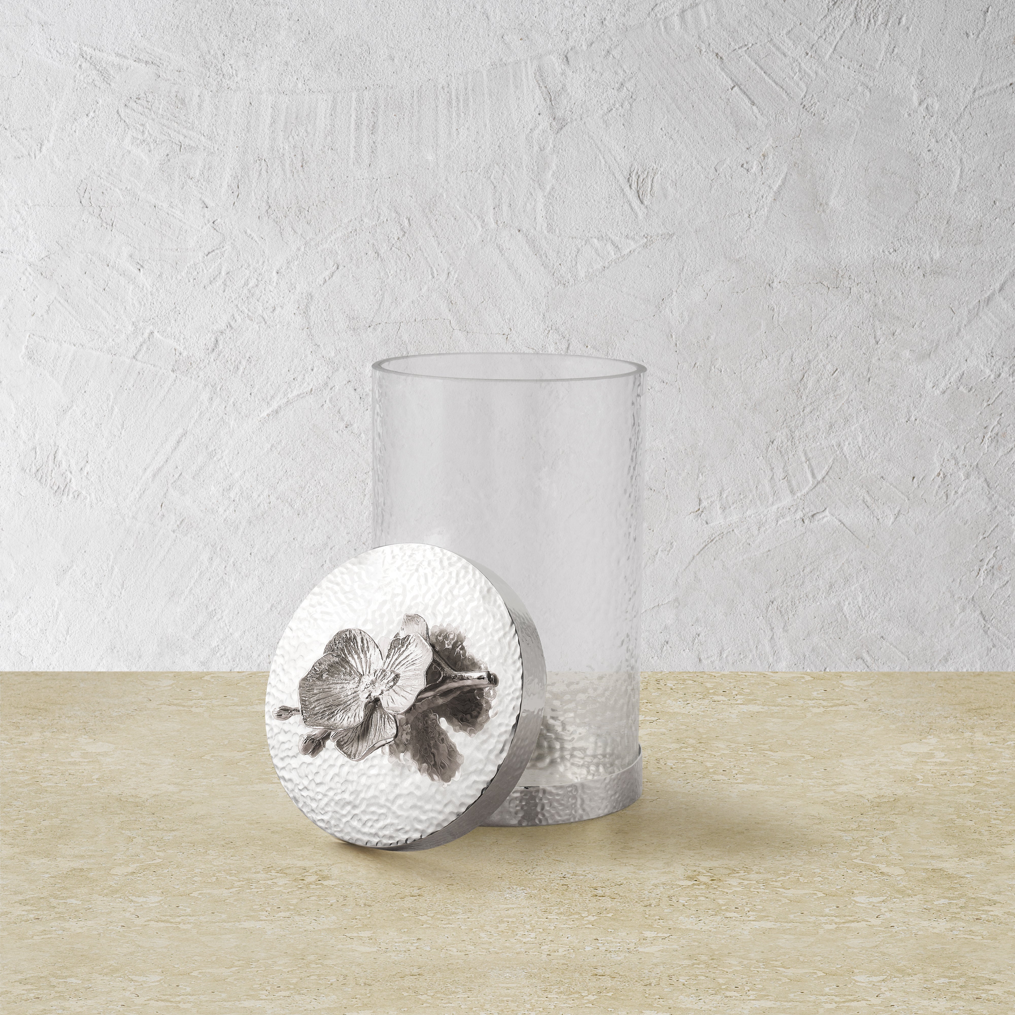 White Orchid Ceramic Canisters Set - Airtight Kitchen Storage Containers for Flour, Sugar, Coffee & Tea | Perfect for Pantry Organization & Home Decor