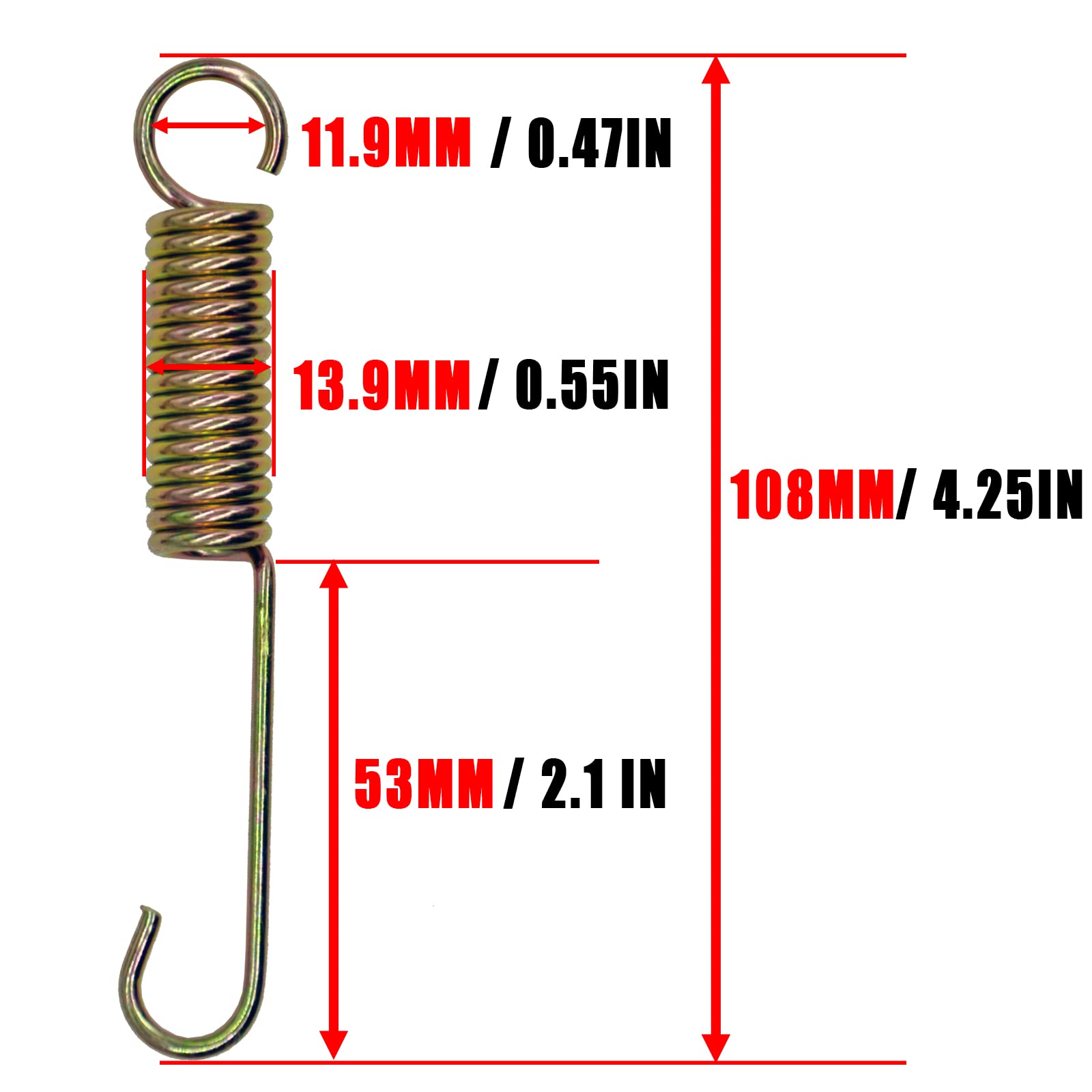 Universal Motorcycle Kickstand Spring Kit - Heavy Duty Gold Metal Side Stand Spring & Brake Pedal Return Spring - Replacement for Mini Bikes, Dirt Bikes, Scooters (3-Pack) - Perfect for Off-Road Riding & Urban Commuting