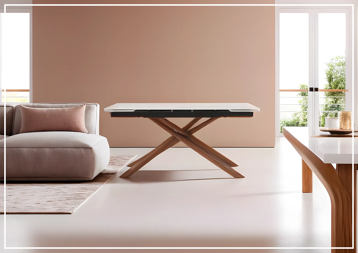 Extendable Dining Table with Ceramic Top - Gio Italia Modern Expandable Kitchen Table for Small Spaces | Perfect for Apartments, Dining Rooms & Entertaining Guests