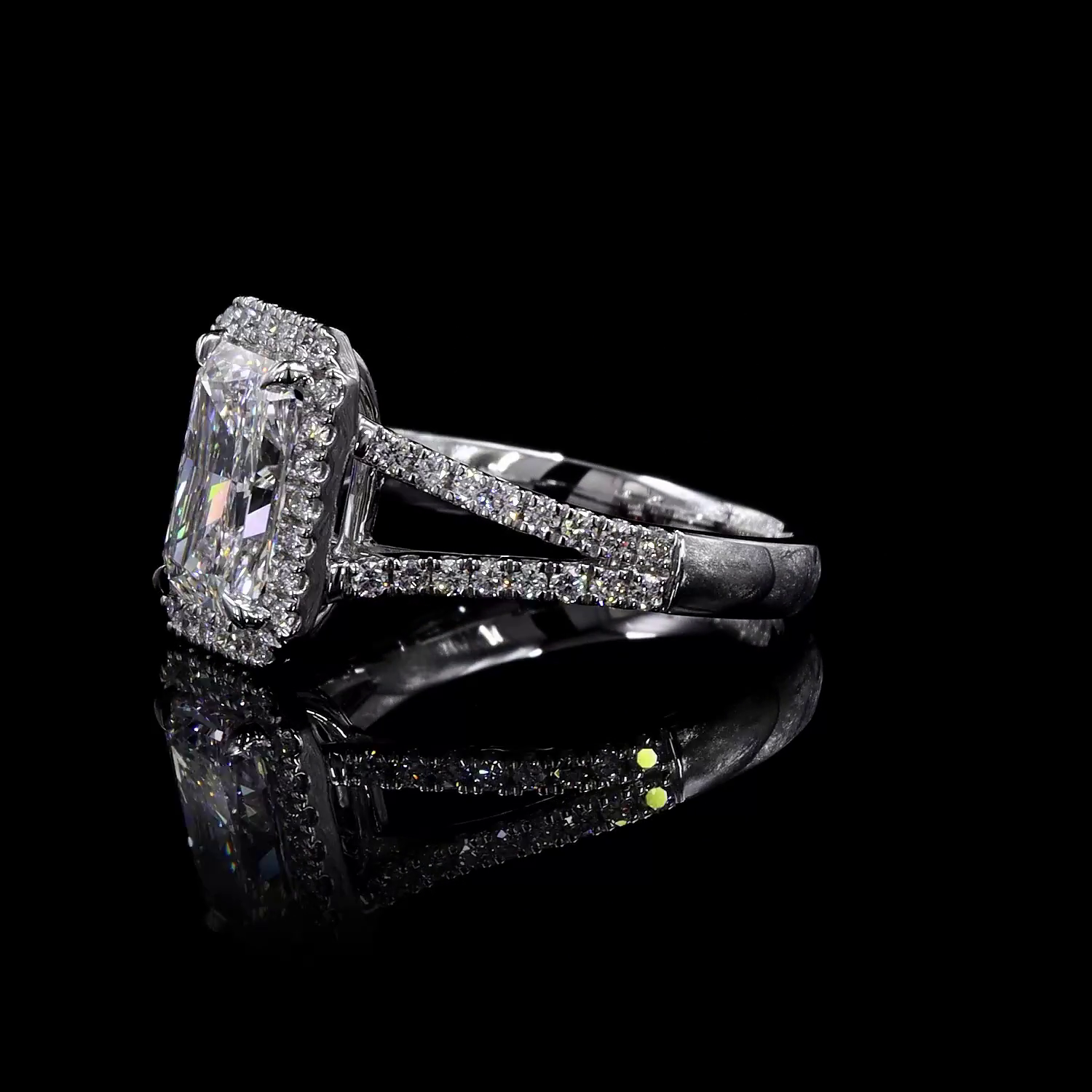 2.13 Carat Lab Grown Radiant Cut F VS1 Diamond Engagement Ring in 14K White Gold Split Shank Setting - Perfect for Proposals, Anniversaries & Special Occasions