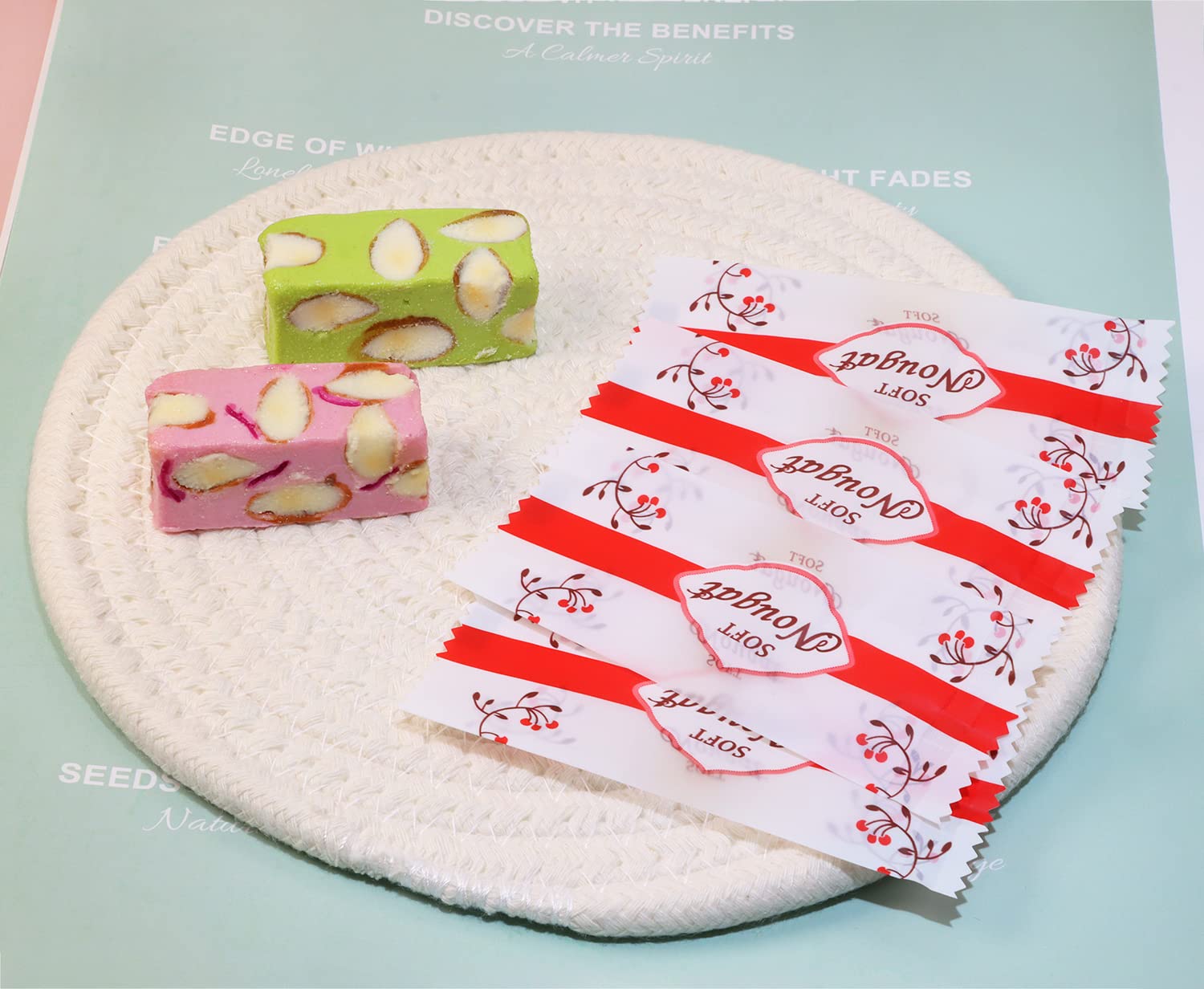 PENTA ANGEL 400Pcs Clear Plastic Nougat Candy Bags - Red Striped Christmas Candy Wrappers for Party Favors, Gift Packaging & DIY Candy Making - Perfect for Holiday Treats, Birthday Parties & Wedding Favors