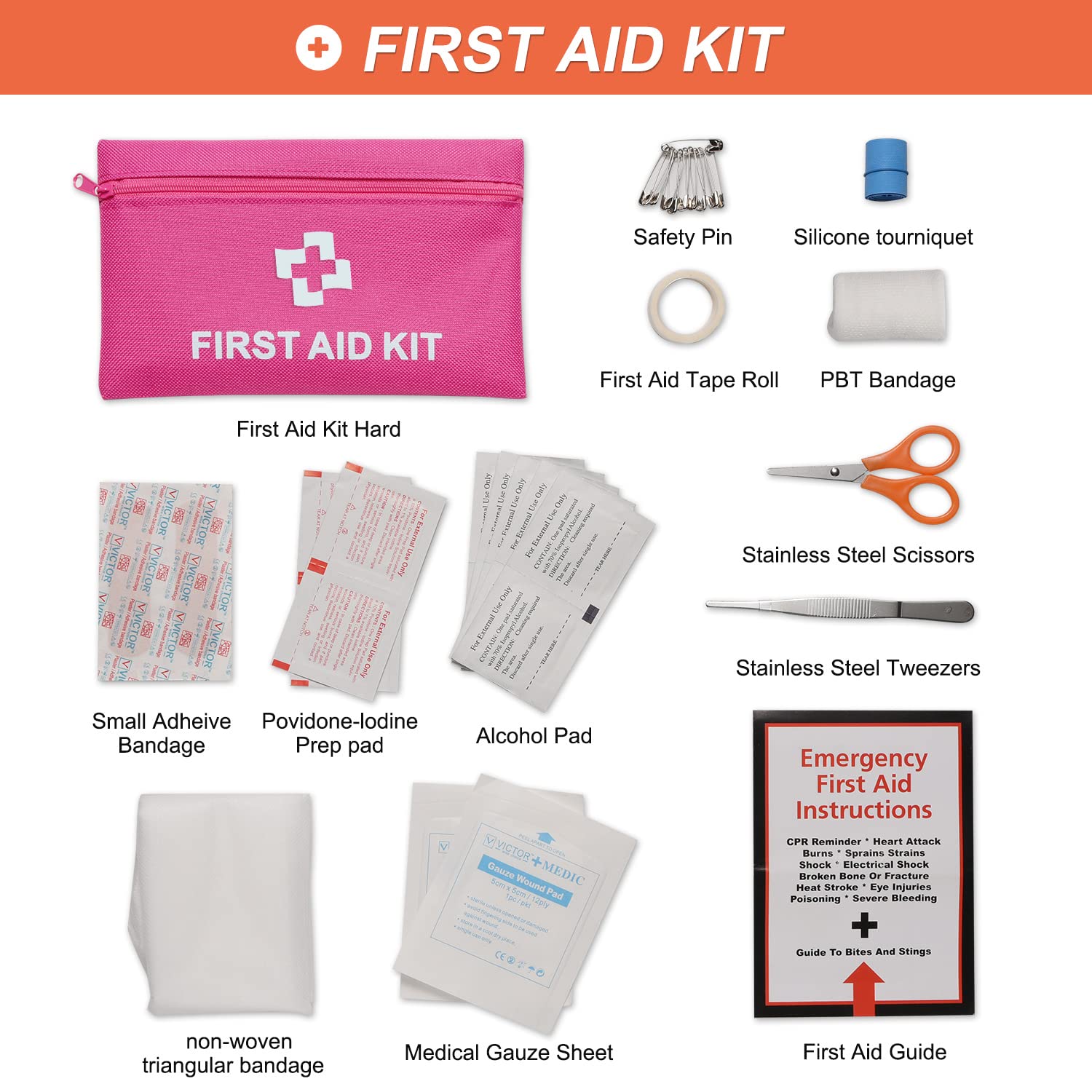 THINKWORK Pink Car Emergency Kit for Women - 10FT Jumper Cables, First Aid Kit, Safety Hammer & Tow Rope | Perfect Roadside Assistance Gift for Teen Girls & Ladies | Essential Vehicle Safety Accessories for Travel & Commuting