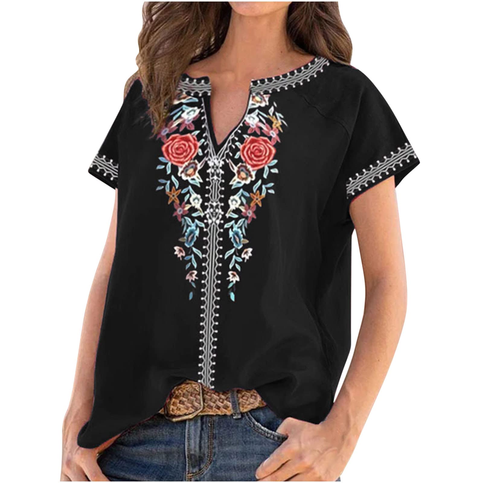 Godbay Women's Summer Short Sleeve Tunic Tops - Flowy Loose Fit Mesh Shirts for Casual Wear, Beach & Vacation Outfits