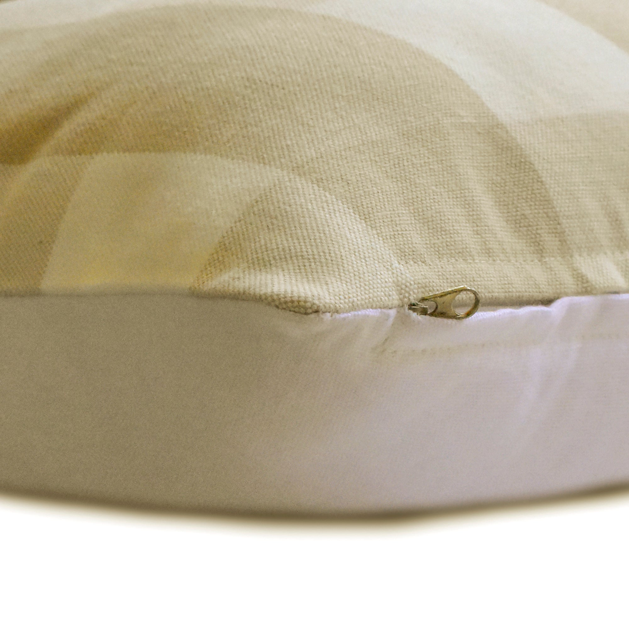 Beige Plaid Cotton Throw Pillow Cover - Soft Decorative Cushion Case for Sofa, Bed & Home Decor