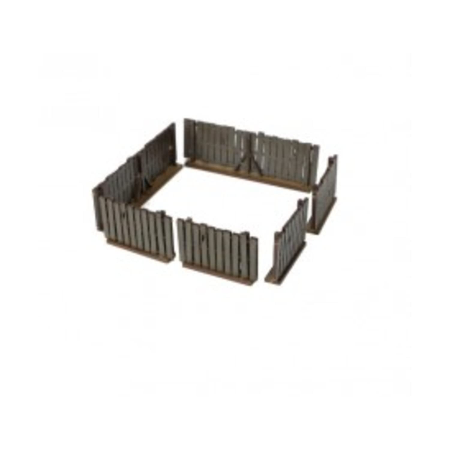 4Ground Russian Village - Tall Rustic Fence (Pre-Painted) - Miniature Wargaming Terrain for Tabletop RPG & Diorama Scenes