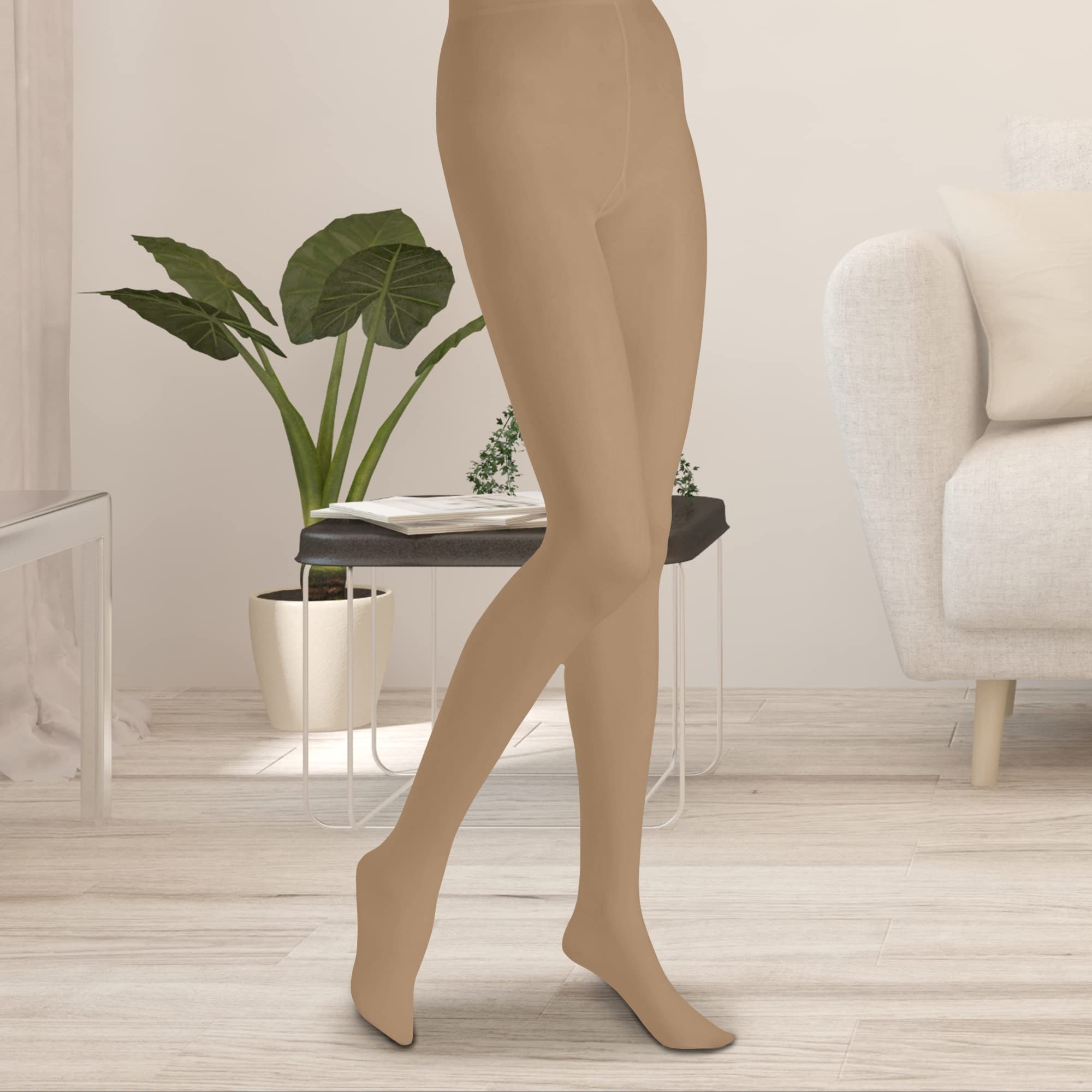 Butterfly EMEM Women's Plus Size Queen Opaque Footed Tights - Comfortable & Stretchy for Everyday Wear, Work, and Special Occasions