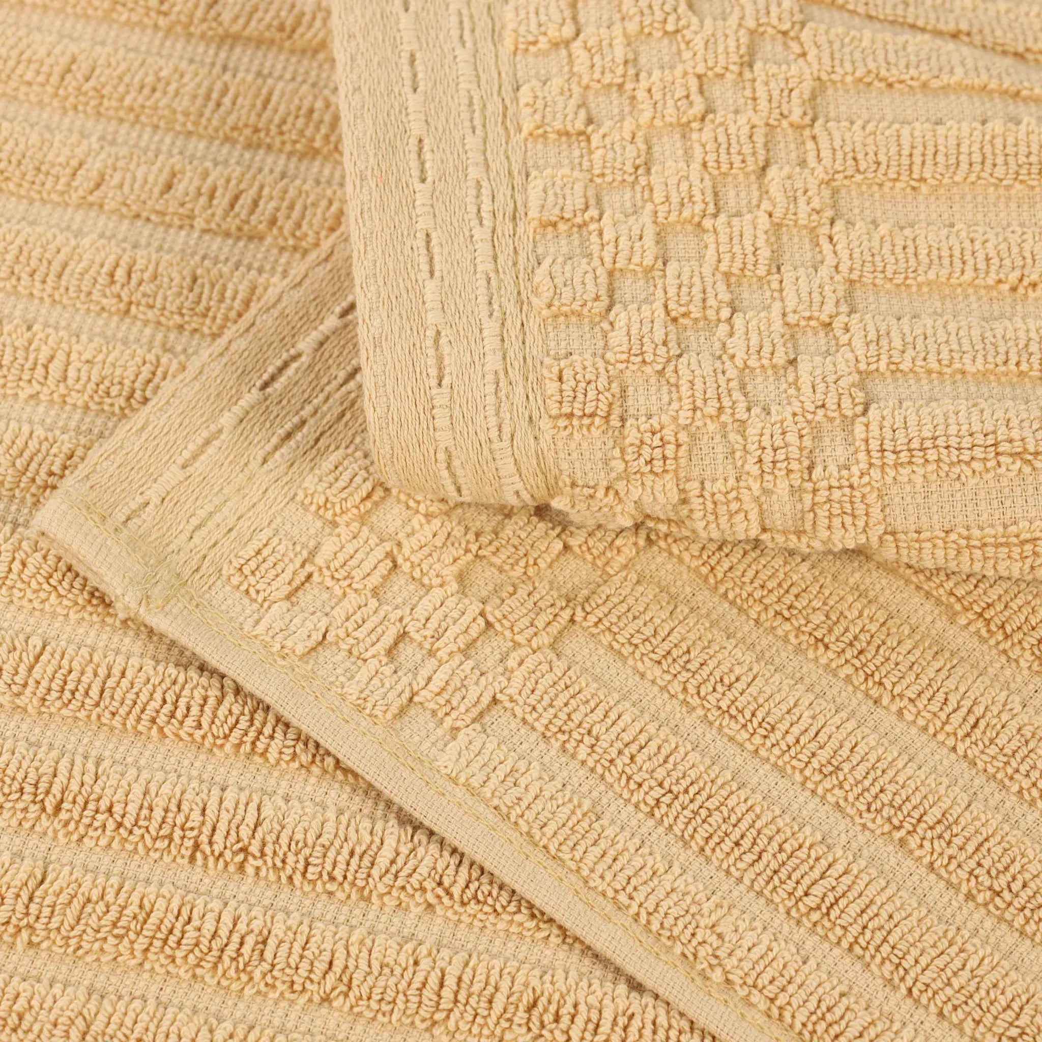 Premium Soho Ribbed Cotton Hand Towel Set - 4-Piece Ultra Absorbent Bath Towels for Kitchen, Bathroom & Gym - Soft & Quick-Drying