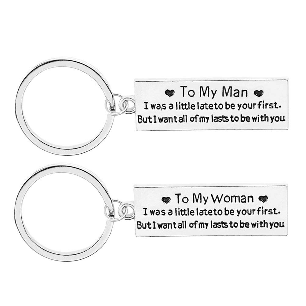 Amosfun Silver Couples Keychains Set - Romantic Gift for Him & Her, Perfect for Anniversaries, Weddings, and Valentine's Day