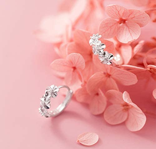 925 Sterling Silver Floral Hoop Earrings for Women - Small Huggie Hoop Earrings with Plumeria Flower Design - Perfect for Everyday Wear, Parties & Gifts