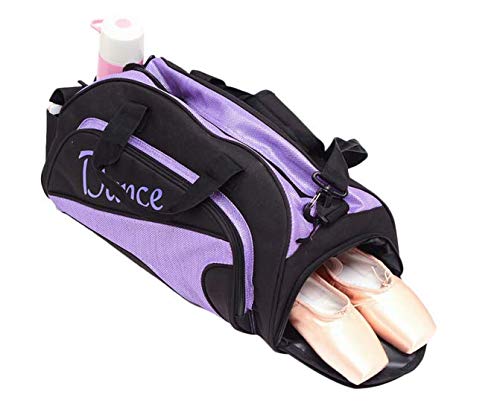 WENDYWU Girls & Women Ballet Dance Duffel Bag - Gym Sports Travel Shoulder Crossbody Carry On Bag for Dance Class, Workout & Travel