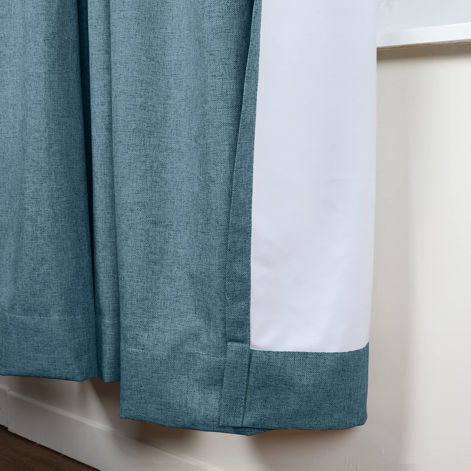 TWOPAGES Extra Long Blackout Linen Pinch Pleated Drapes - Thermal Insulated Curtains for Living Room & Bedroom - Privacy Protecting Window Panels (2 Panels, 26