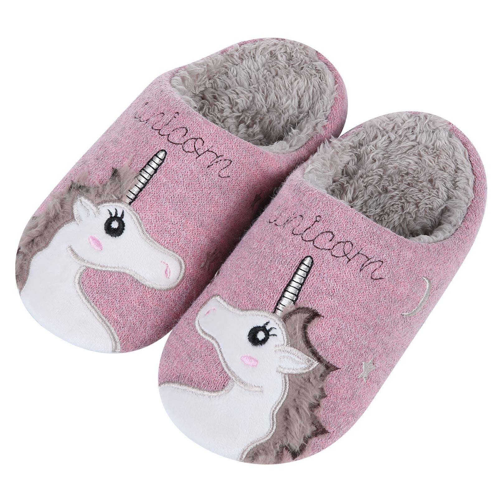 Adorable Unicorn House Slippers for Kids - Soft Fuzzy Indoor Slippers with Waterproof Sole - Perfect for Home, Playtime & Birthday Gifts
