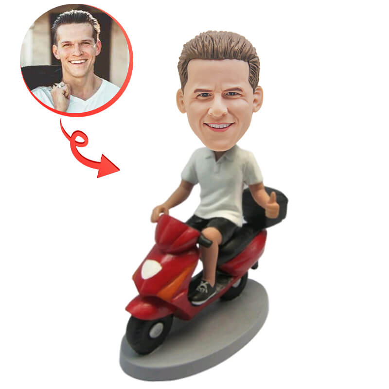 Custom Motorcycle Rider Bobblehead - Personalized Figurine for Bikers, Gifts for Motorcycle Enthusiasts - Perfect for Desktops, Bike Shows, and Birthday Presents
