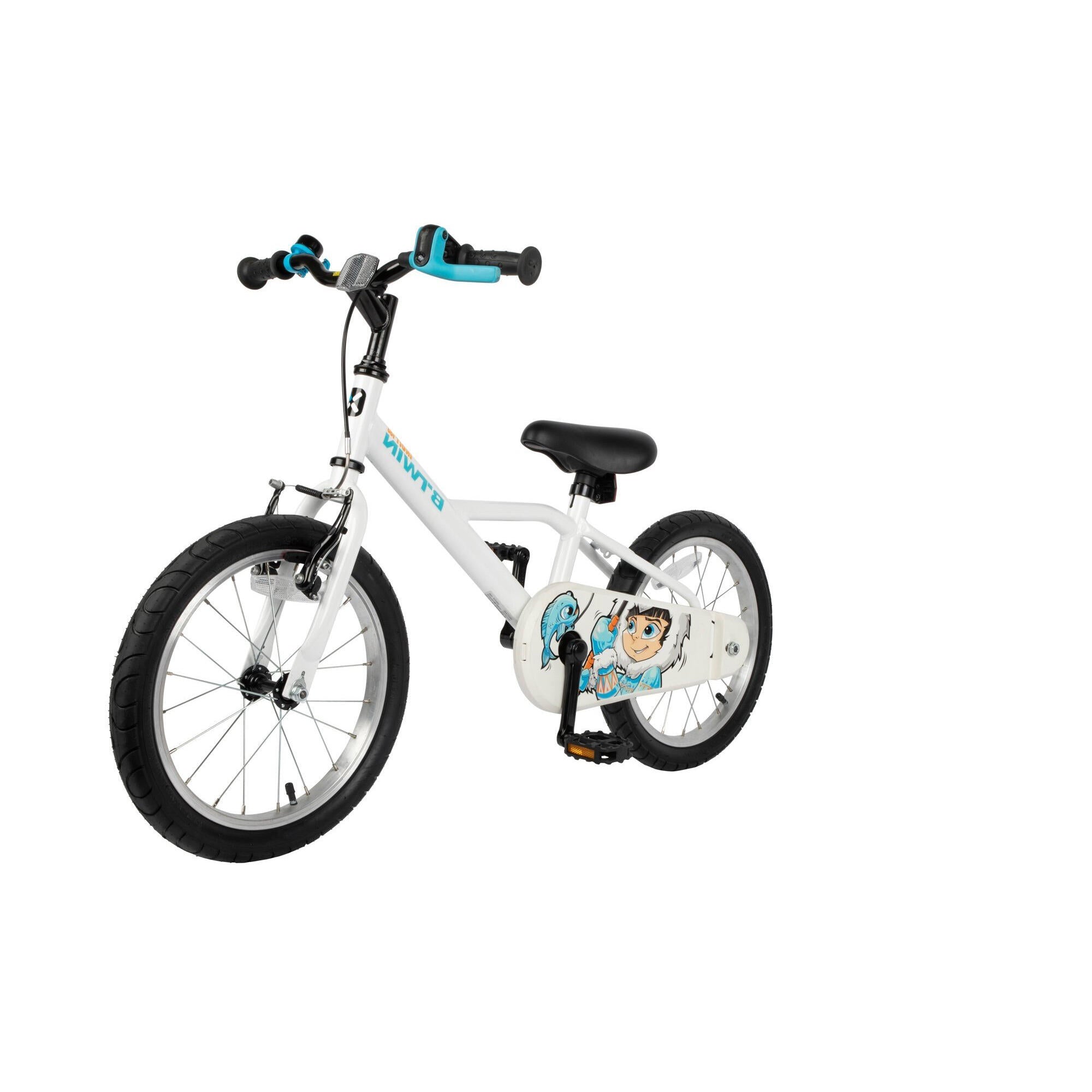 Btwin 100 Frosty Blue Hybrid Bike for Kids 16 Inch - Perfect for Ages 3'7