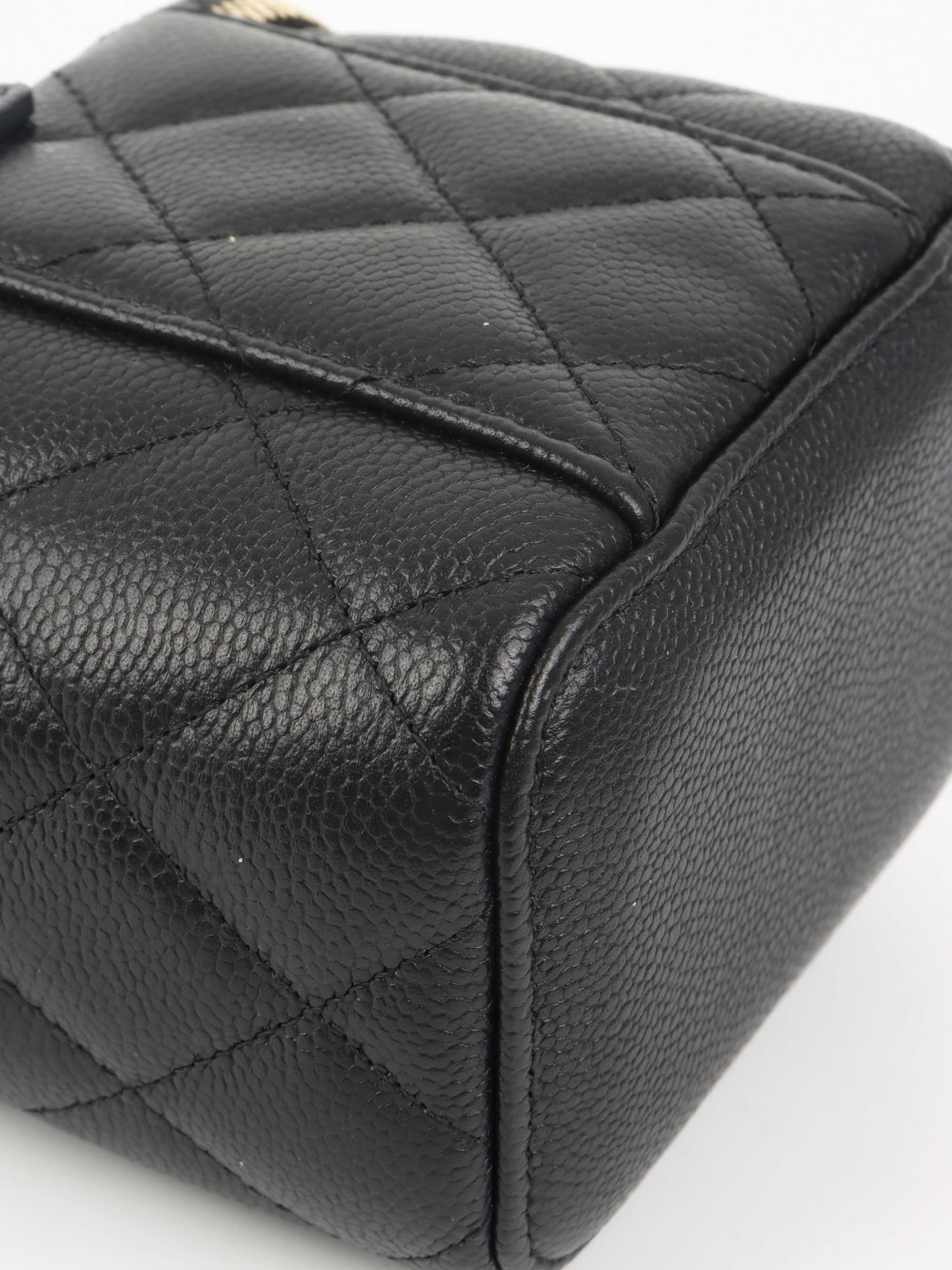 Chanel Black Caviar Leather Mini Vanity Bag - Luxury Crossbody Purse for Women, Perfect for Parties & Evening Events