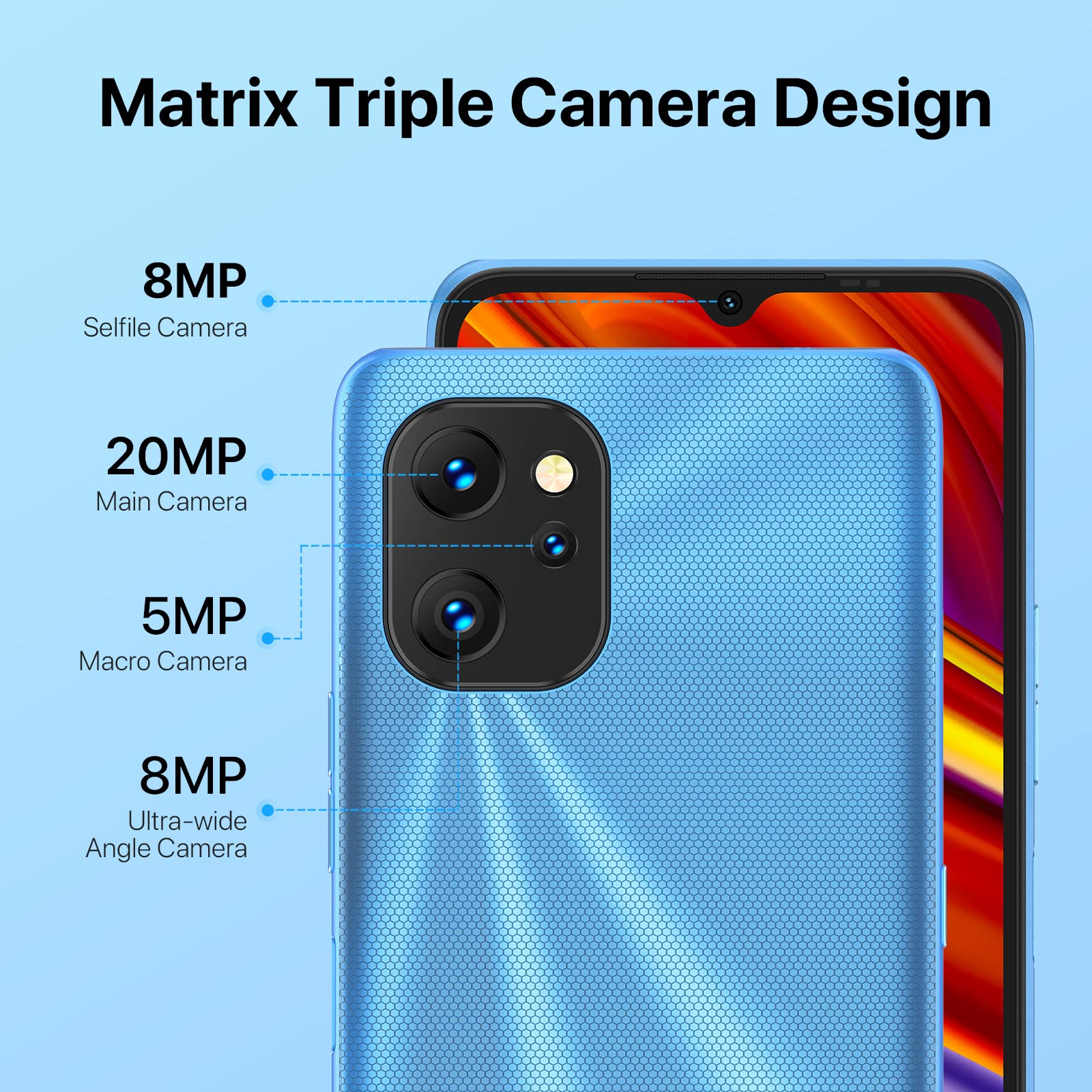 UMIDIGI Power 7 Unlocked Smartphone, 4GB RAM 128GB Storage, 6150mAh Long-Lasting Battery, Octa-Core Processor, 6.7