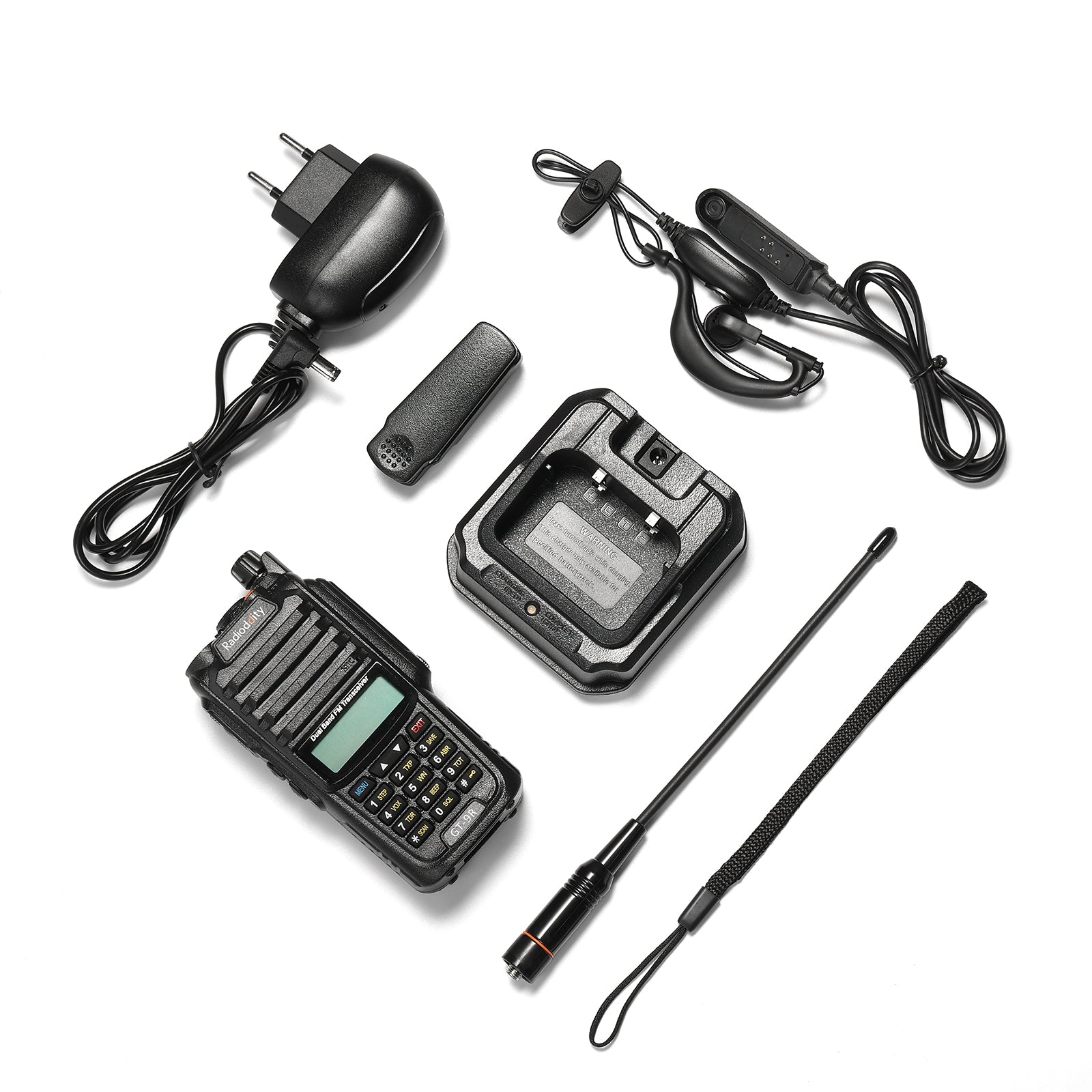 Radioddity GT 9R Dual Band Walkie Talkie - 5W High Power Two Way Radio with IP67 Waterproof Rating & 2000mAh Long Lasting Battery | Custom EU Frequency for Outdoor, Hiking, Camping & Emergency Communication
