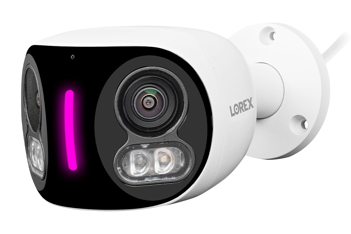 Lorex H20-4K IP Wired Dual Lens Add-On Security Camera with Smart Security Lighting & Motion Detection - Indoor/Outdoor Home Surveillance for Day & Night Protection