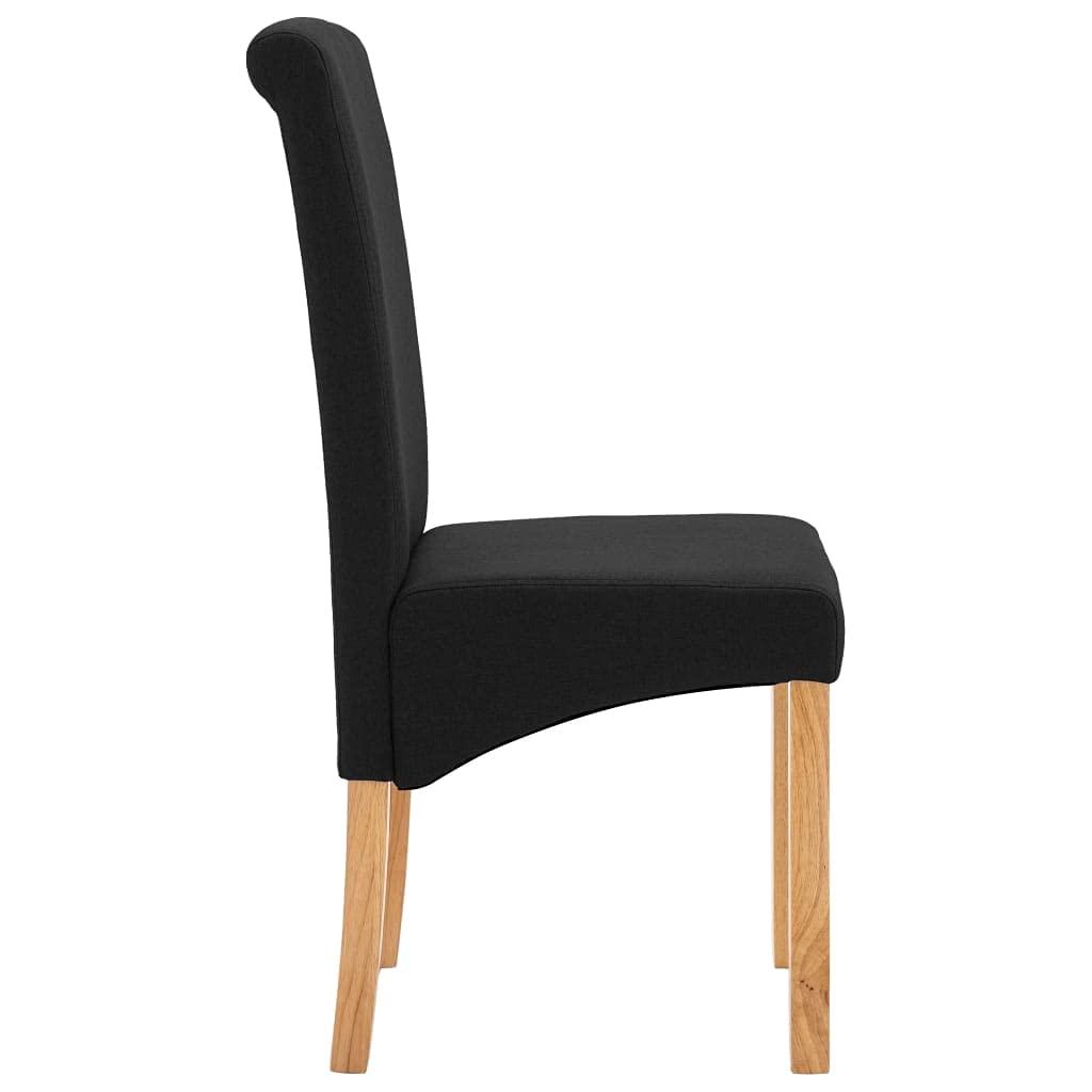 2 Pack Black Fabric Upholstered Padded Dining Chairs - Comfortable Kitchen, Restaurant & Lounge Chairs for Home & Commercial Use