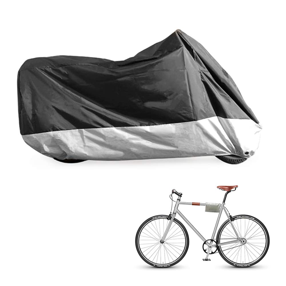 Waterproof & UV Resistant Bike Cover with Storage Bag - All Season Outdoor/Indoor Bicycle & Motorcycle Protection from Rain, Dust, Sun Damage - Perfect for Garage, Parking, Camping & Travel Use