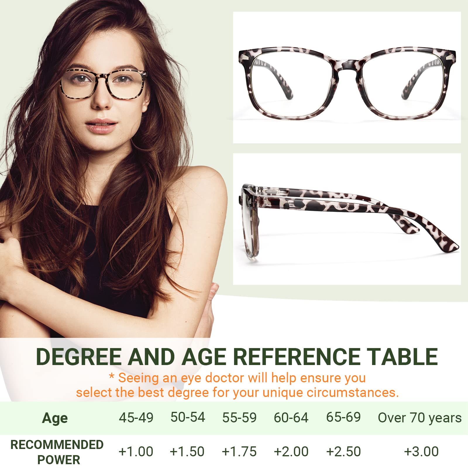 CCVOO Blue Light Blocking Reading Glasses for Women & Men - Anti Glare Computer Glasses for Screen Time, Reading & Office Work - Fashionable Eyewear with UV Protection (1.0-3.5 Strength)