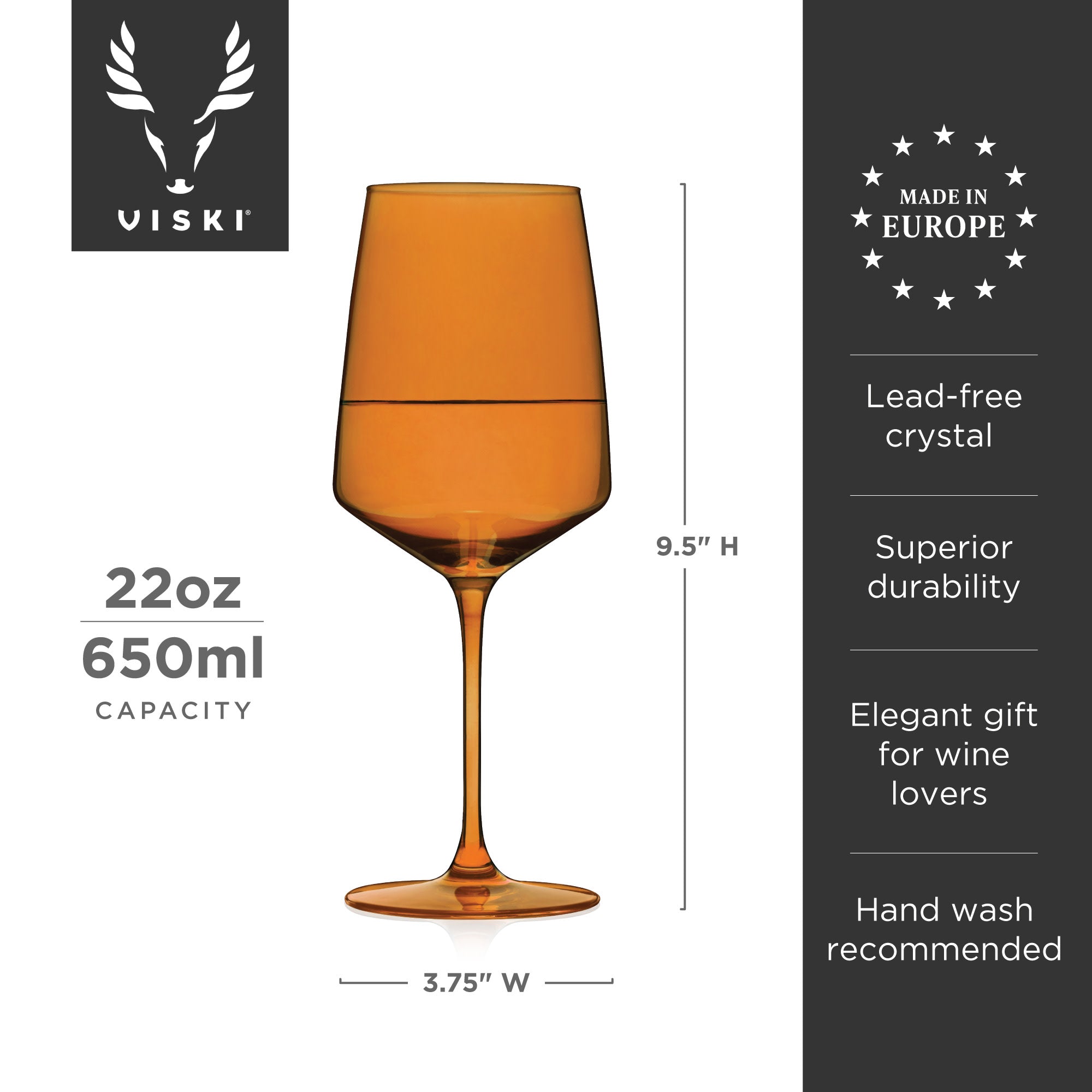Premium Reserve Nouveau Crystal Wine Glasses - Sunset Collection (Set of 4) - Elegant Stemware for Red Wine, White Wine & Champagne - Perfect for Dinner Parties, Weddings & Romantic Evenings