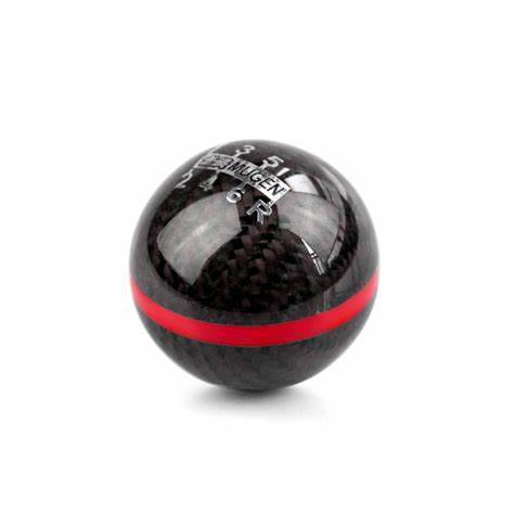 Premium Red Line Design Carbon Fiber Shift Knob - Mugen Style for Enhanced Grip & Performance | Perfect for Racing, Sports Cars & Manual Transmission Upgrades