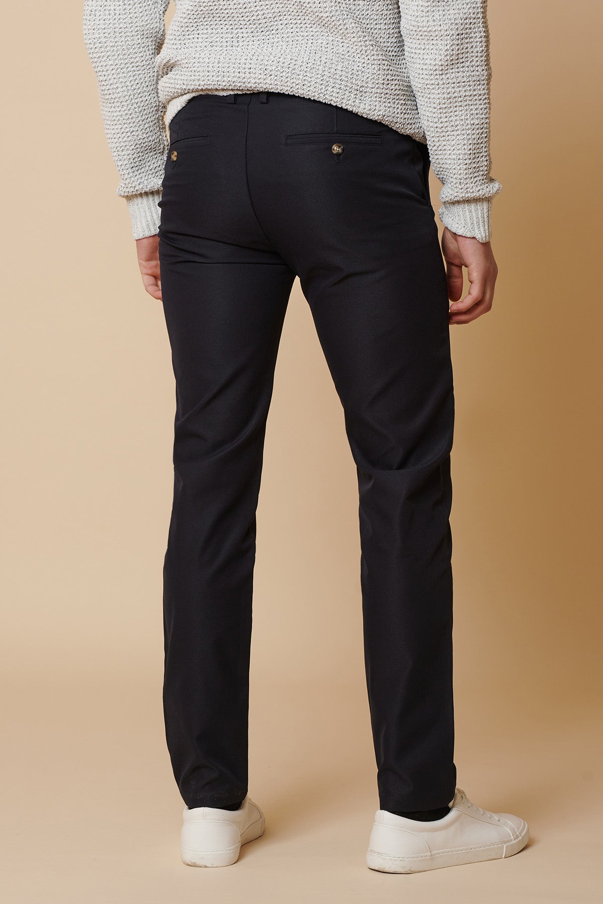 ENZO Men's Navy Blue Chino Pants - Classic Slim Fit Casual Trousers for Office, Business & Everyday Wear
