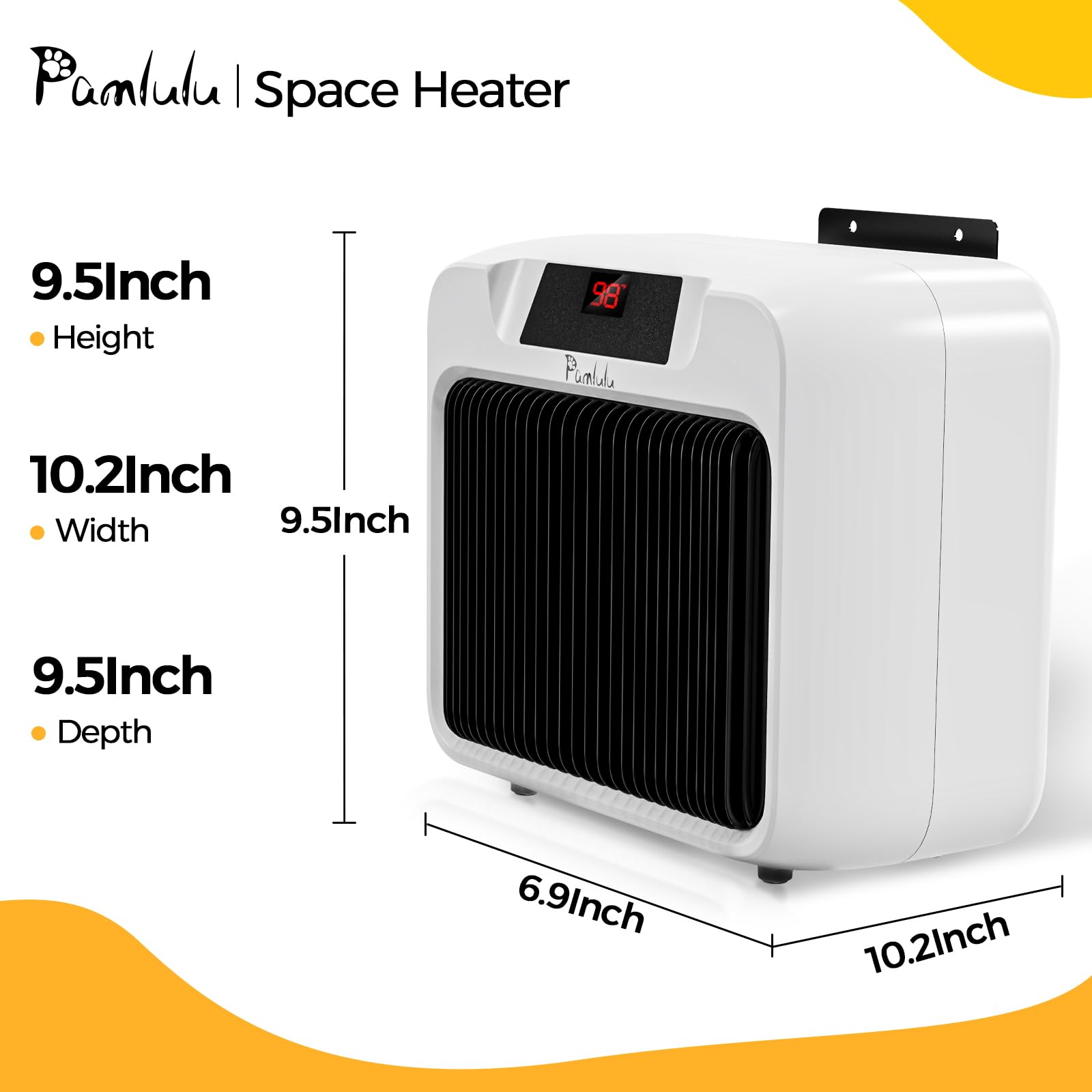 600W Dog House Heater with Thermostat - Portable & Wall-Mounted Pet Heater for Dogs, Chicken Coops & Rabbits - Digital Display & Anti-Chew Cord - Perfect for Winter Warmth in Kennels, Coops & Outdoor Pet Shelters