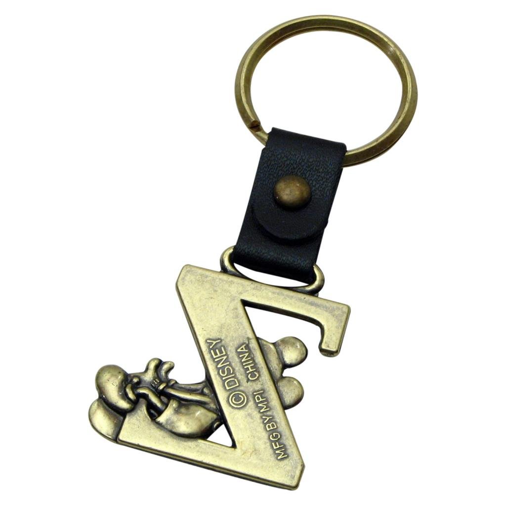 Disney Mickey Mouse Letter Z Brass Keychain - Durable & Stylish Key Ring for Kids, Adults, Disney Fans - Perfect for Gifts, Backpacks, Luggage & Key Organization