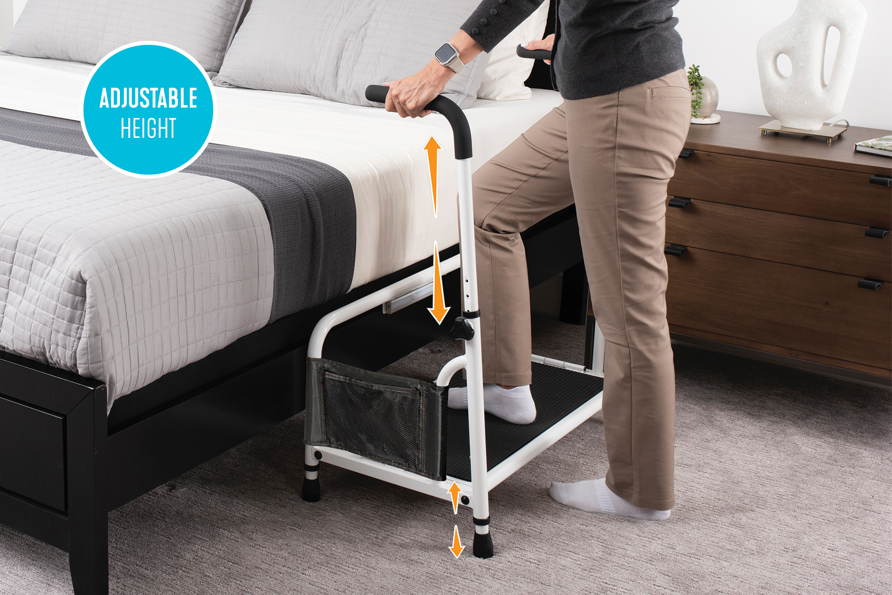 Stander Step Stool - Non-Slip, Foldable Step Ladder for Home, Kitchen, Bathroom & Office - Lightweight & Portable for Adults & Kids - Perfect for Reaching High Shelves, Cleaning & Organizing