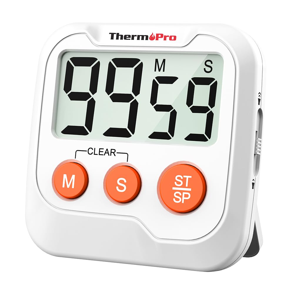 ThermoPro TM03 Digital Kitchen Timer with 2-Level Alarm - Countdown & Stopwatch for Cooking, Baking, Exercise, Classroom, Playtime - Perfect for Teachers, Kids & Home Use