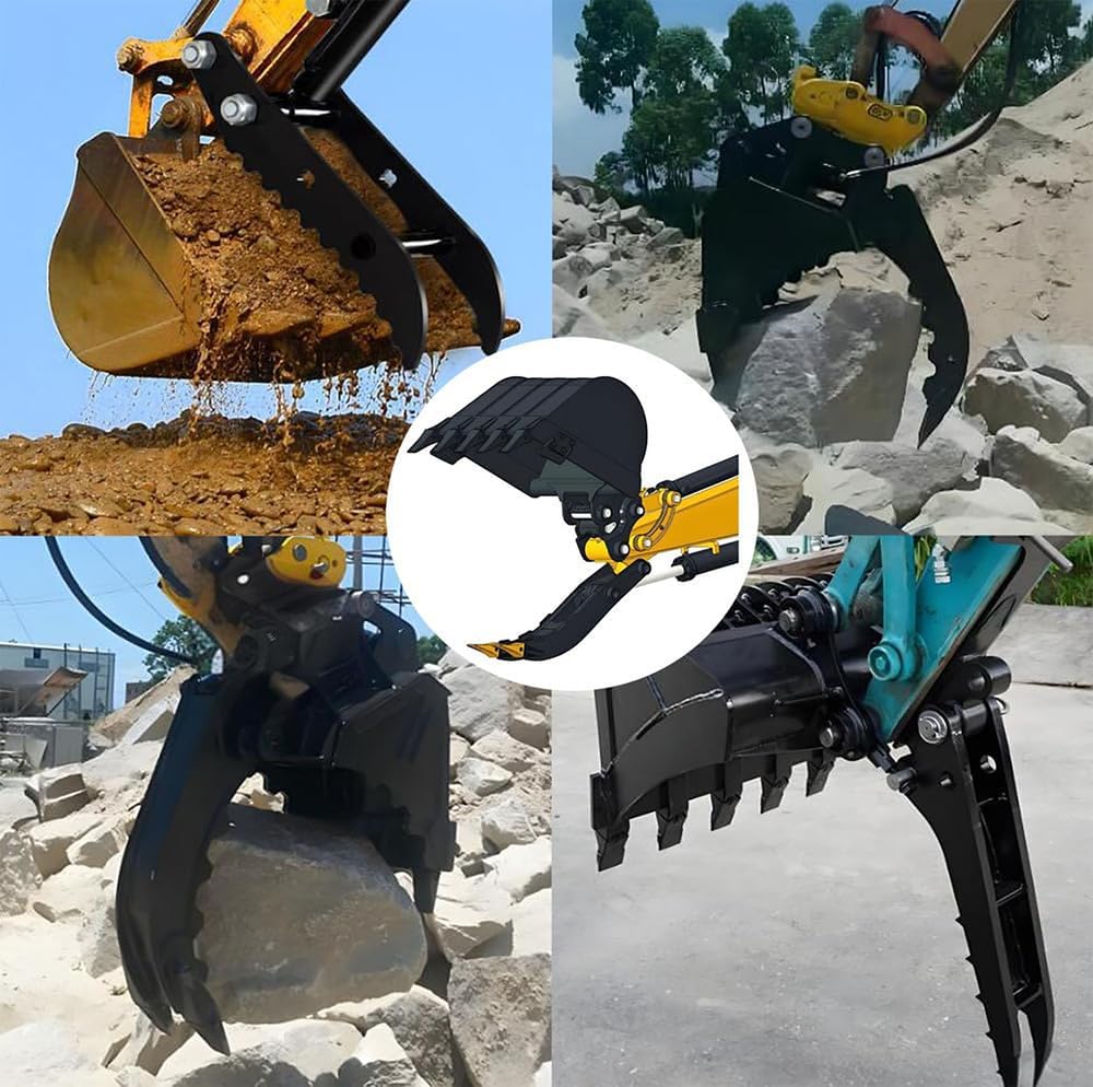 Universal Hydraulic Thumb Clamp for Mini Excavators 0.8-1.5 Tons | Heavy-Duty Excavator Bucket Attachment | 90mm/3.45